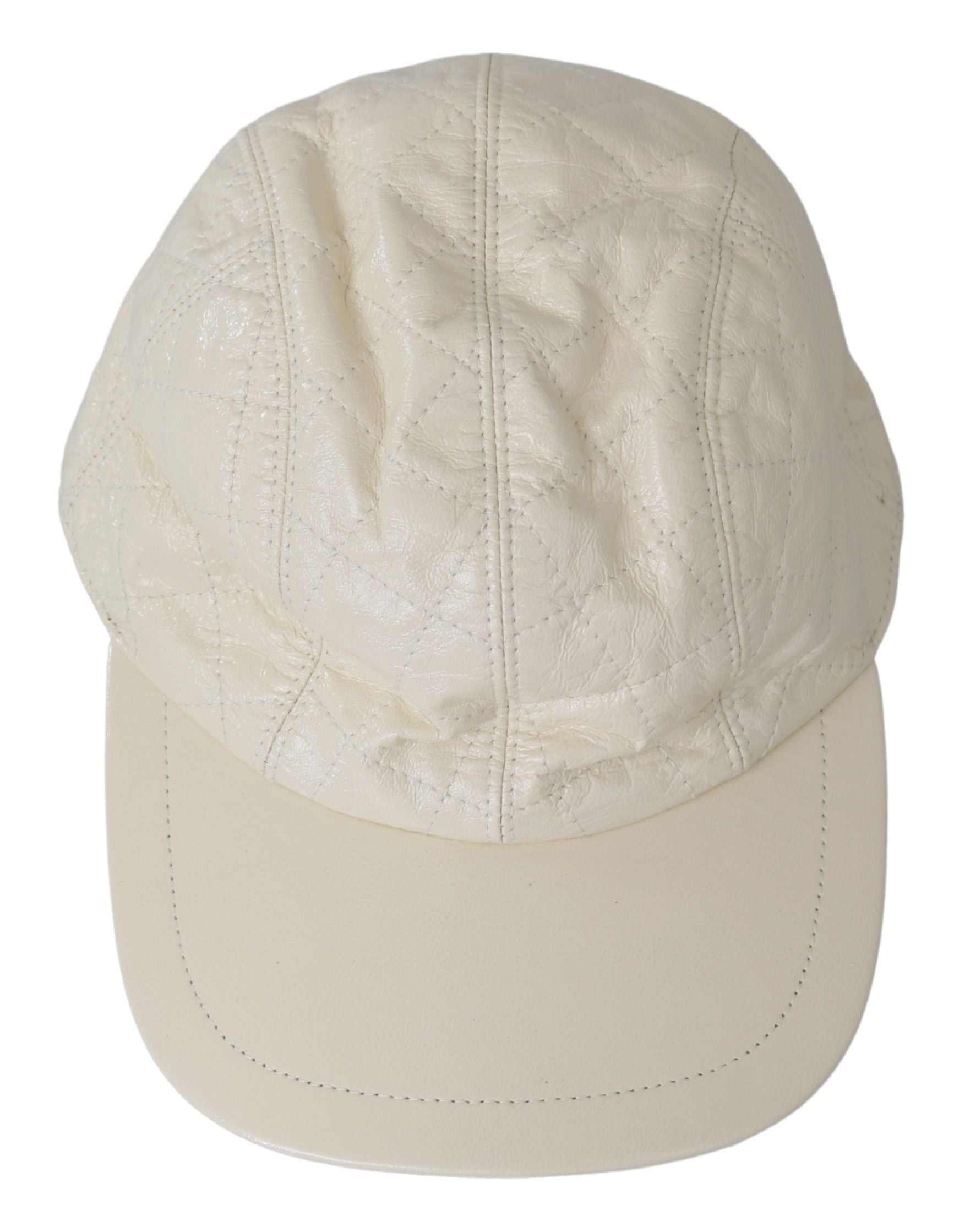 Dolce & Gabbana Elegant White Lambskin Leather Baseball Cap - Luksusmuotia Dolce & Gabbana - Tutustu YVES JAVANNI® 