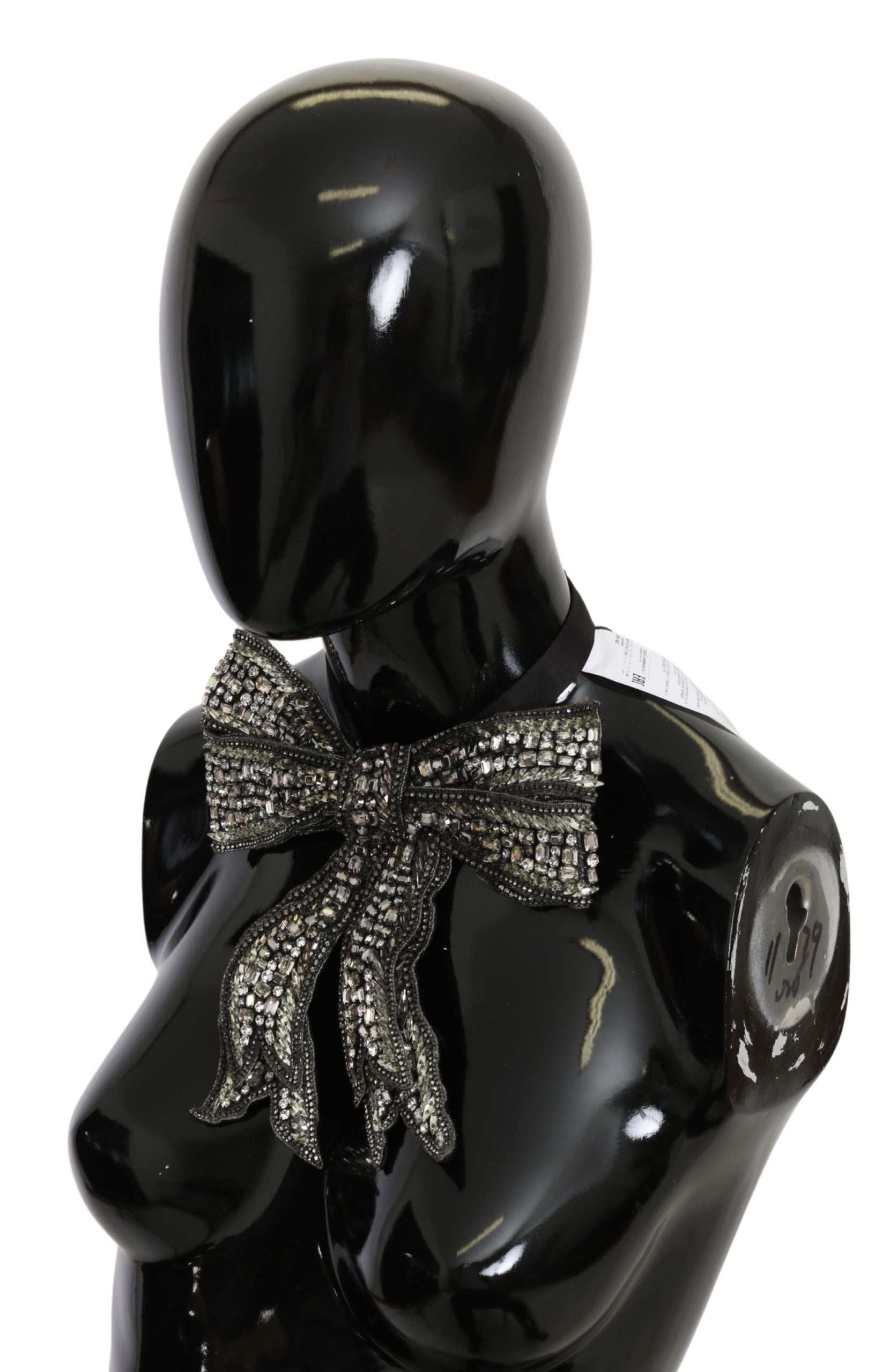 Dolce & Gabbana Elegant Silver Silk Bowtie - Luksusmuotia Dolce & Gabbana - Tutustu YVES JAVANNI® 