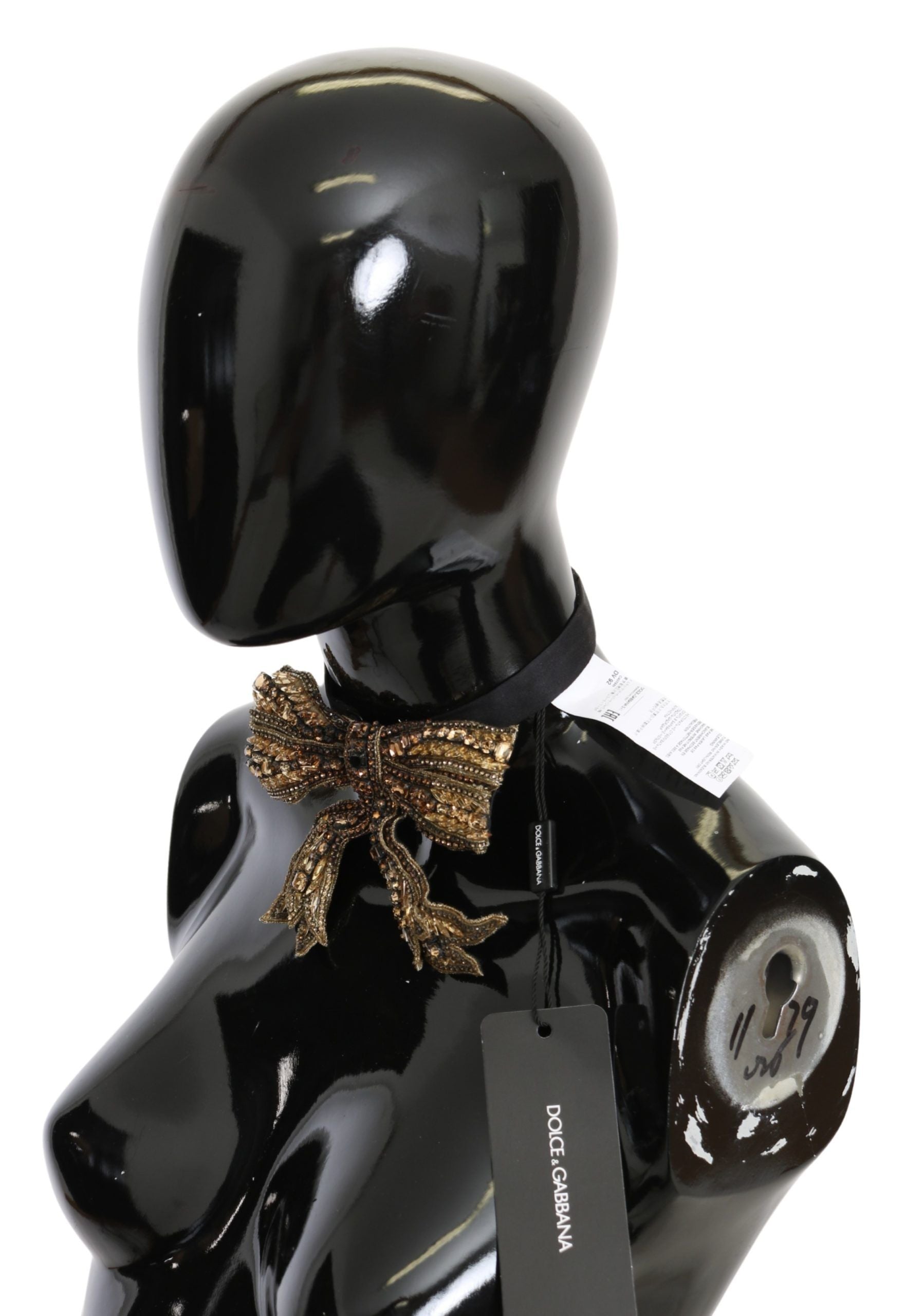 Dolce & Gabbana Elegant Silk Gold Bowtie - Dazzle in Style - Luksuslaukut ja asusteet Dolce & Gabbana - Tutustu YVES JAVANNI® 