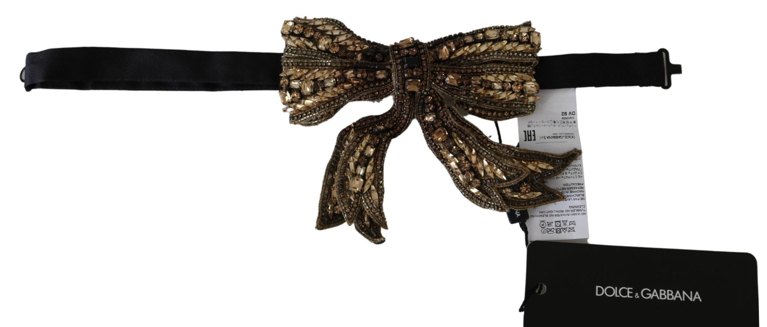 Dolce & Gabbana Elegant Silk Gold Bowtie - Dazzle in Style - Luksuslaukut ja asusteet Dolce & Gabbana - Tutustu YVES JAVANNI® 