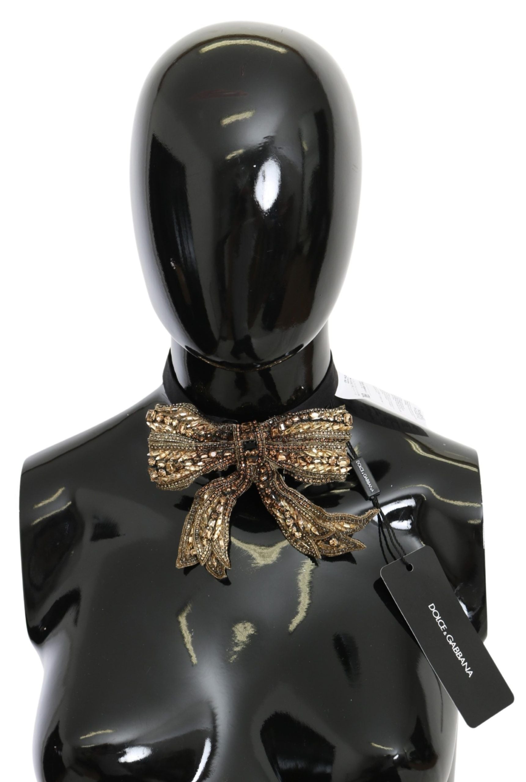 Dolce & Gabbana Elegant Silk Gold Bowtie - Dazzle in Style - Luksuslaukut ja asusteet Dolce & Gabbana - Tutustu YVES JAVANNI® 