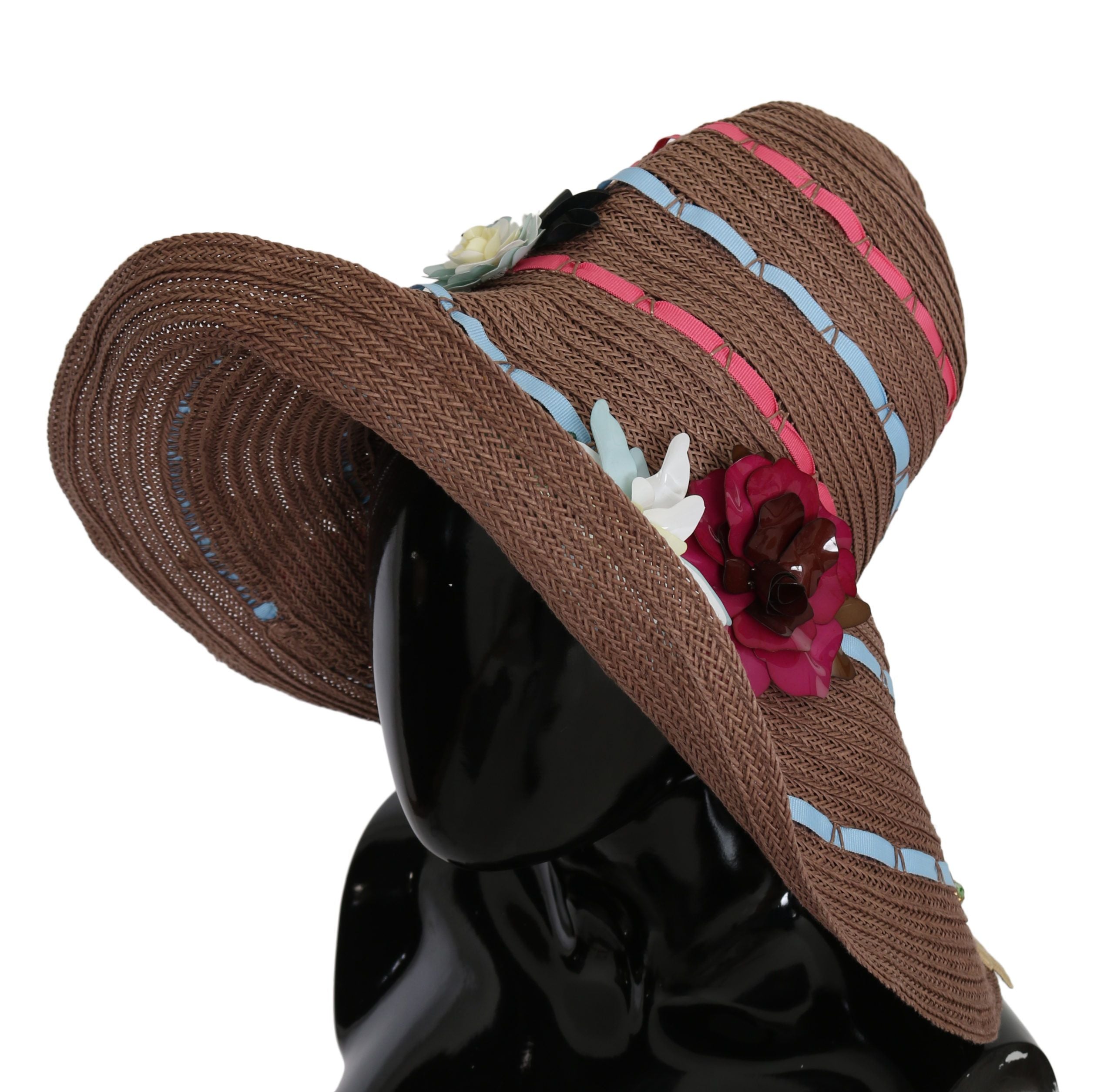 Dolce & Gabbana Elegant Floppy Straw Hat with Floral Accents - Luksusmuotia Dolce & Gabbana - Tutustu YVES JAVANNI® 