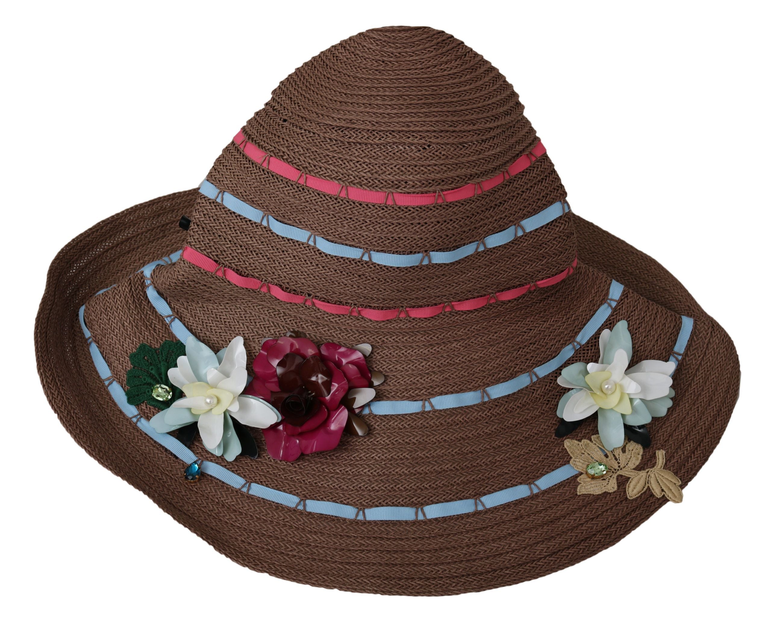 Dolce & Gabbana Elegant Floppy Straw Hat with Floral Accents - Luksuslaukut ja asusteet Dolce & Gabbana - Tutustu YVES JAVANNI® 