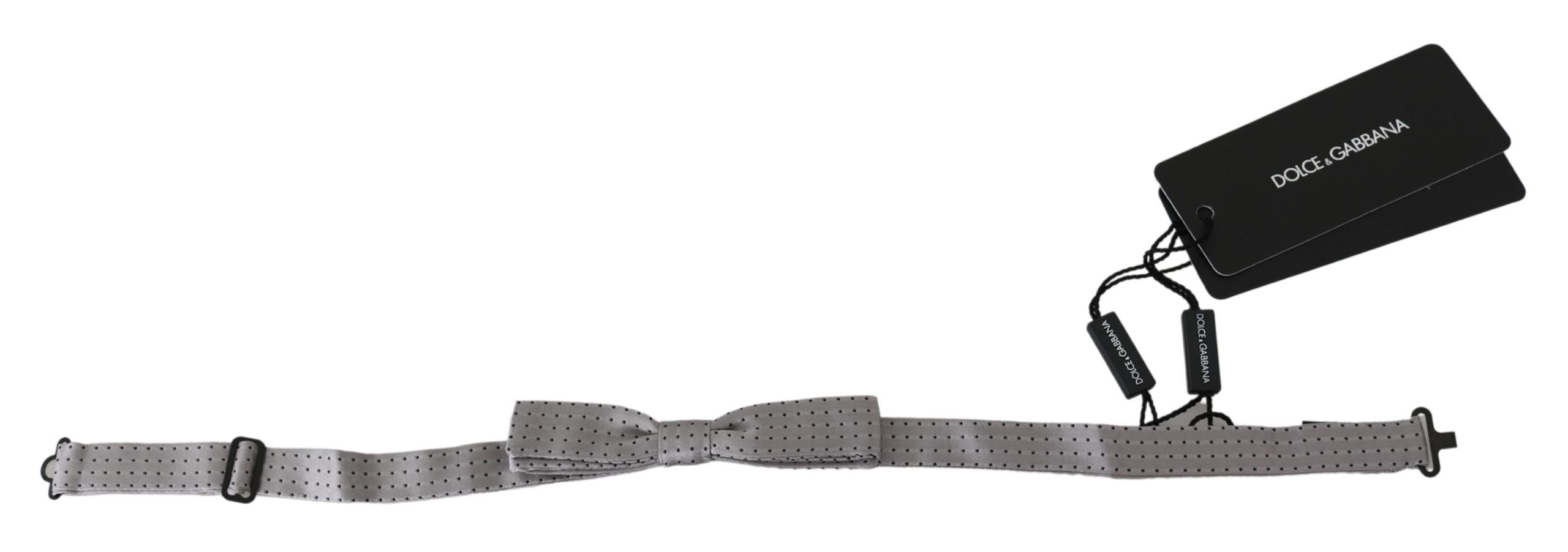 Dolce & Gabbana Elegant Silk Gray Polka Dot Bow Tie - Luksusmuotia Dolce & Gabbana - Tutustu YVES JAVANNI® 