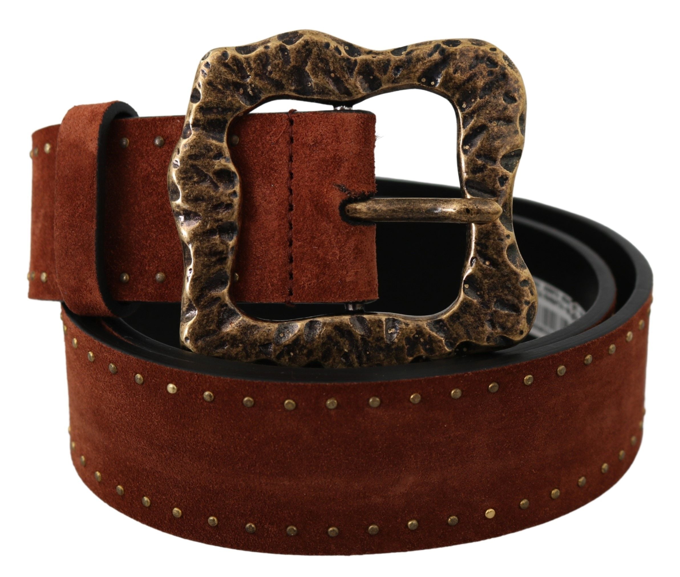 Dolce & Gabbana Elegant Suede Leather Belt with Gold Studs - Luksusmuotia Dolce & Gabbana - Tutustu YVES JAVANNI® 