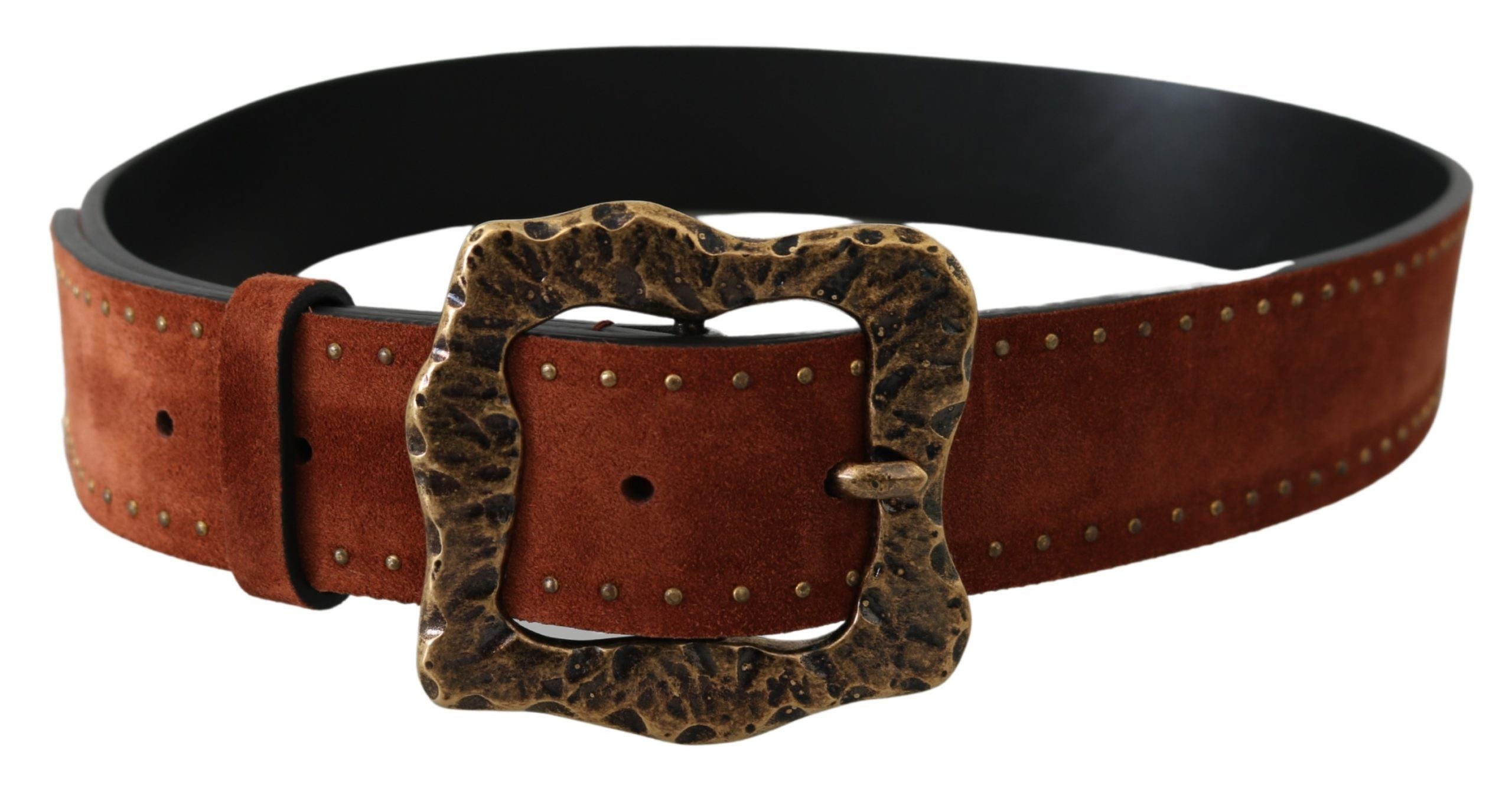 Dolce & Gabbana Elegant Suede Leather Belt with Gold Studs - Luksusmuotia Dolce & Gabbana - Tutustu YVES JAVANNI® 