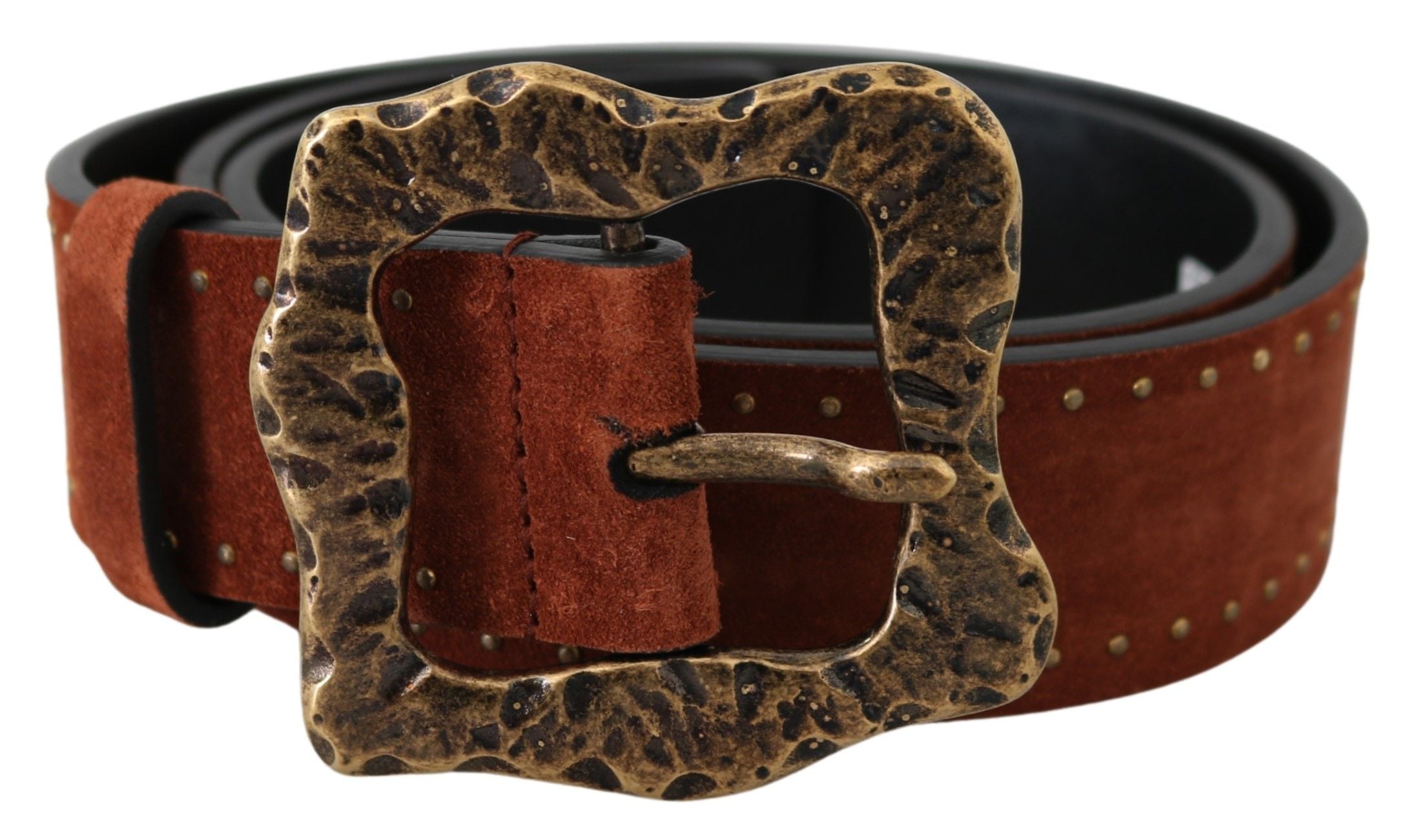 Dolce & Gabbana Elegant Suede Leather Belt with Gold Studs - Luksusmuotia Dolce & Gabbana - Tutustu YVES JAVANNI® 