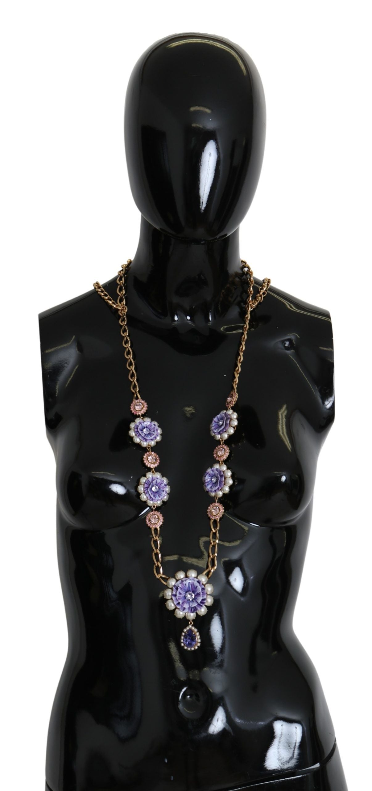 Dolce & Gabbana Elegant Gold-Tone Charm Necklace with Floral Motif - Luksusmuotia Dolce & Gabbana - Tutustu YVES JAVANNI® 