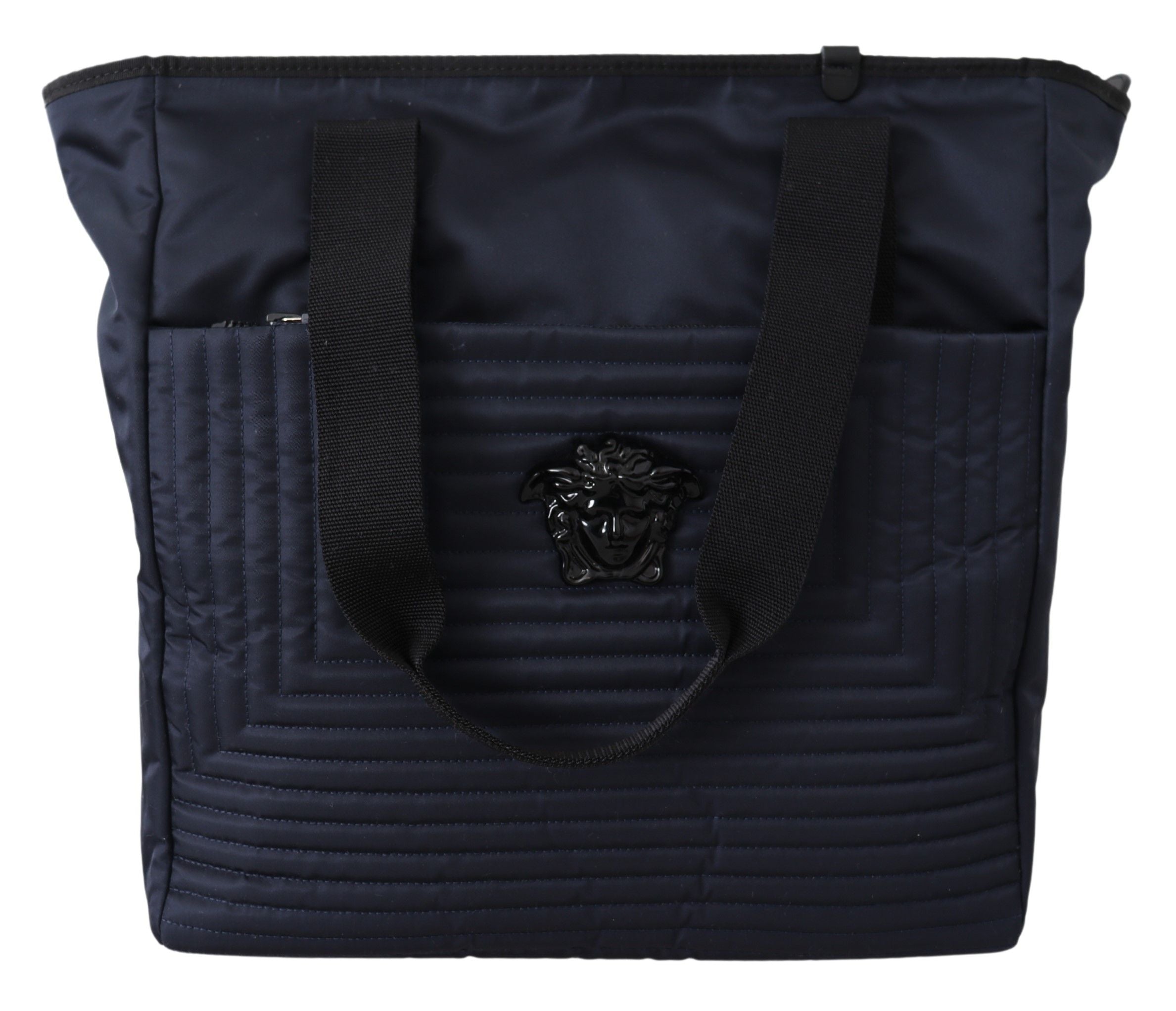 Versace Elegant Blue Nylon Tote Bag - Luksuslaukut ja asusteet Versace - Tutustu YVES JAVANNI® 