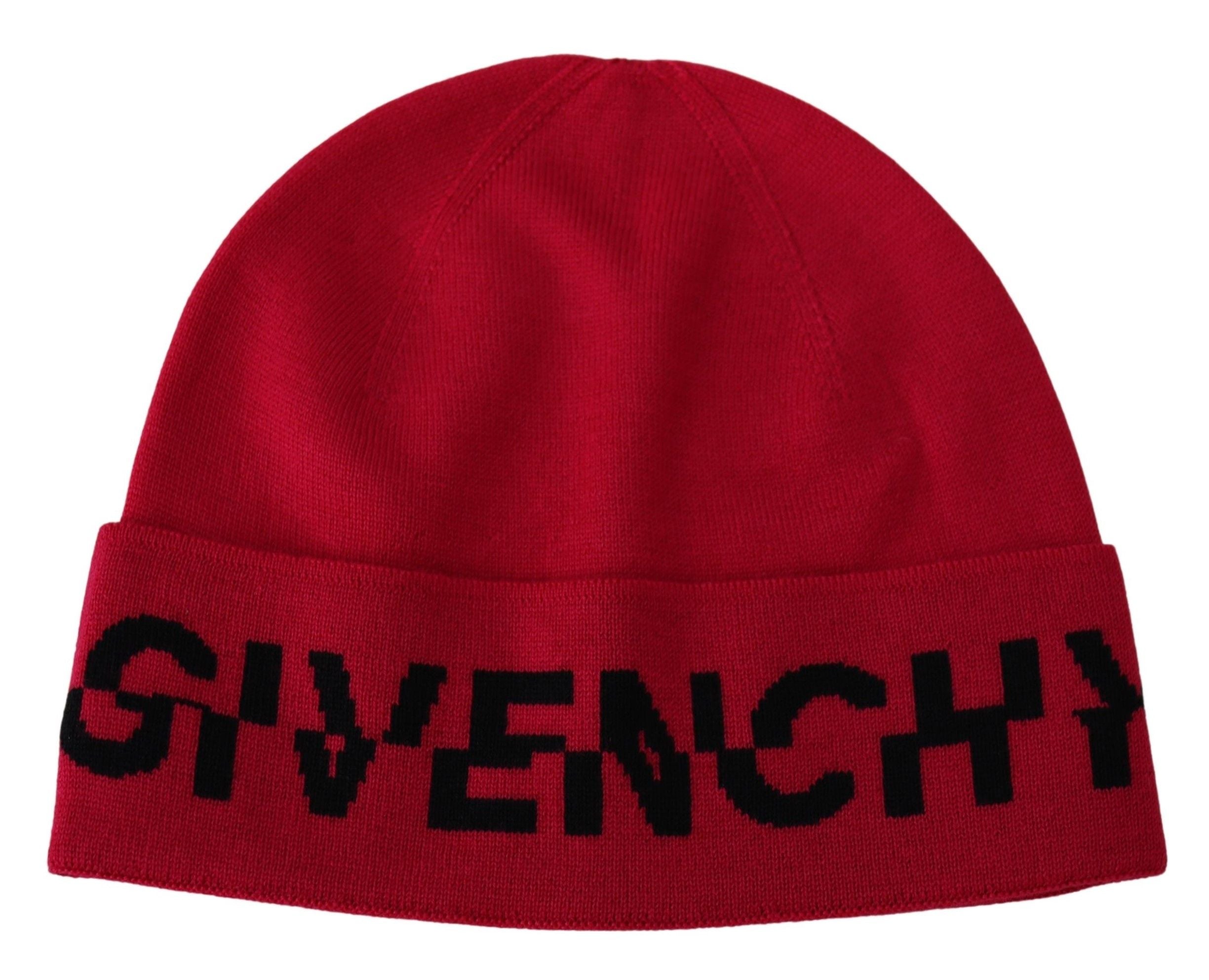 Givenchy Elegant Wool Beanie with Signature Contrast Logo - Luksuslaukut ja asusteet Givenchy - Tutustu YVES JAVANNI® 