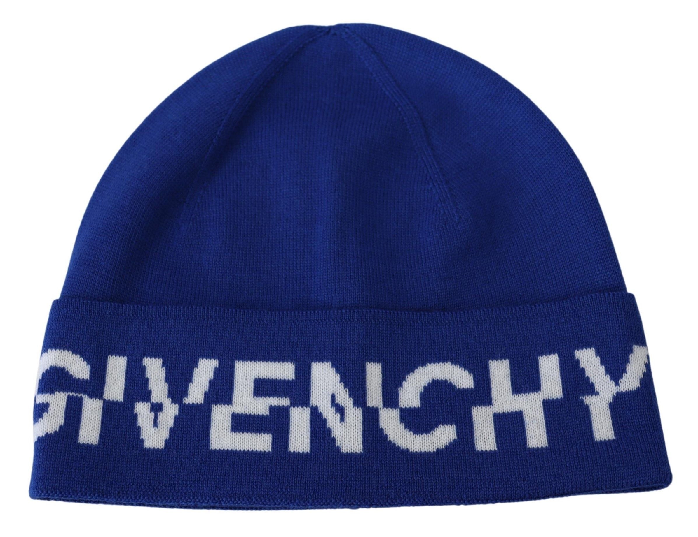 Givenchy Chic Unisex Cobalt Wool Beanie with Logo Detail - Luxury from Givenchy - Shop at YVES JAVANNI