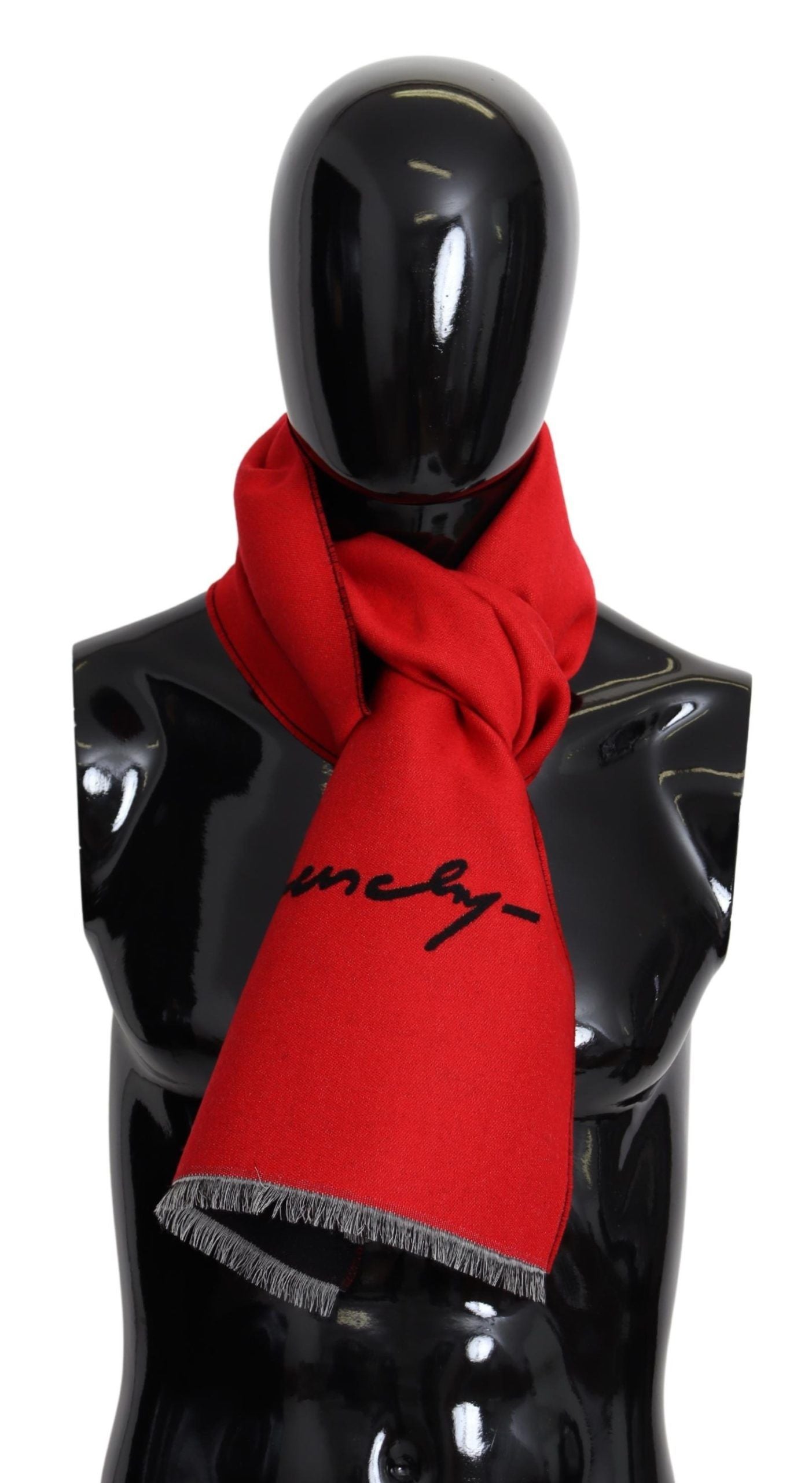 Givenchy Elegant Red Wool Blend Unisex Scarf - Luxury from Givenchy - Shop at YVES JAVANNI