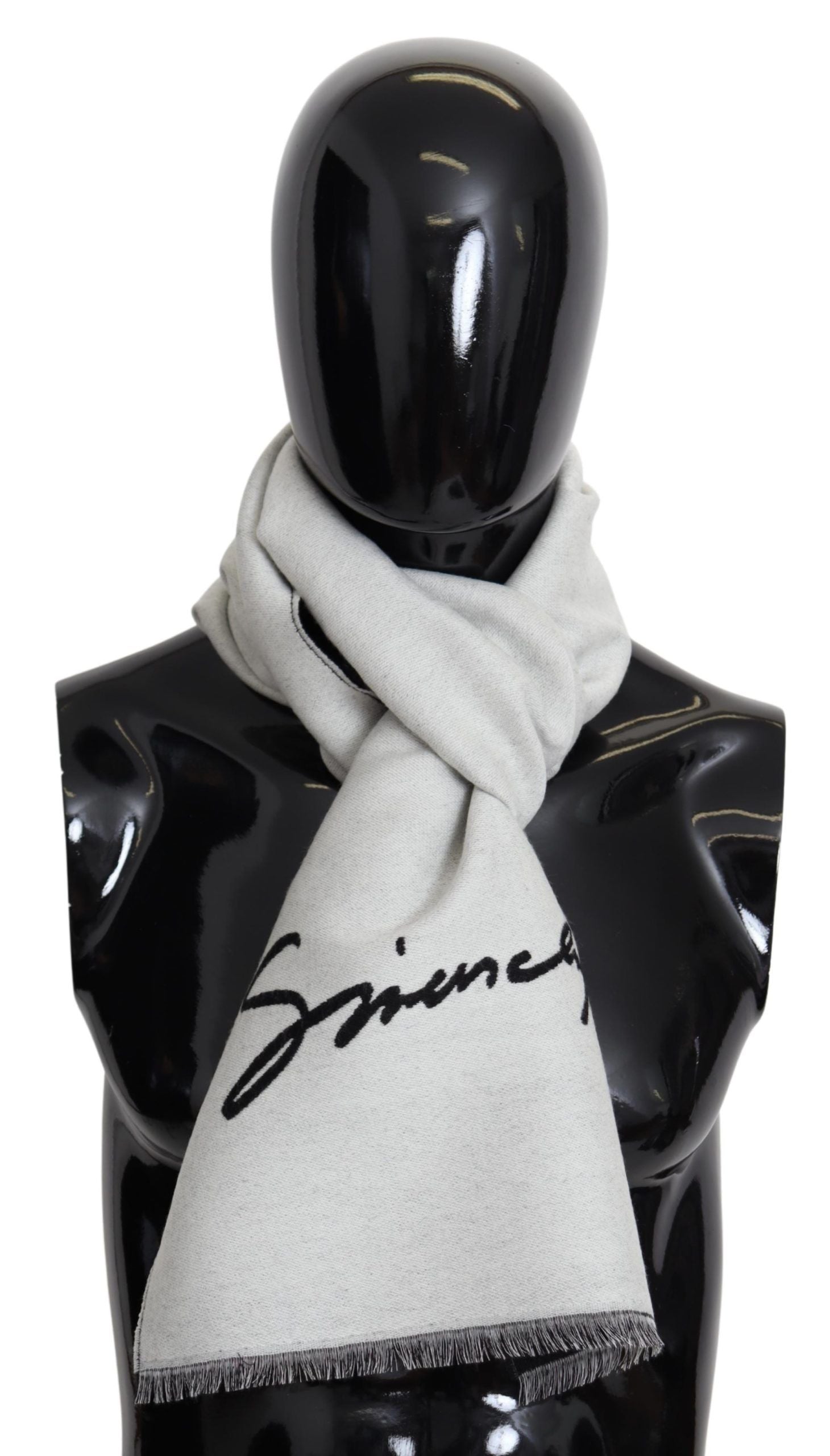 Givenchy Elegant Monochrome Wool-Silk Blend Scarf - Luksusmuotia Givenchy - Tutustu YVES JAVANNI® 