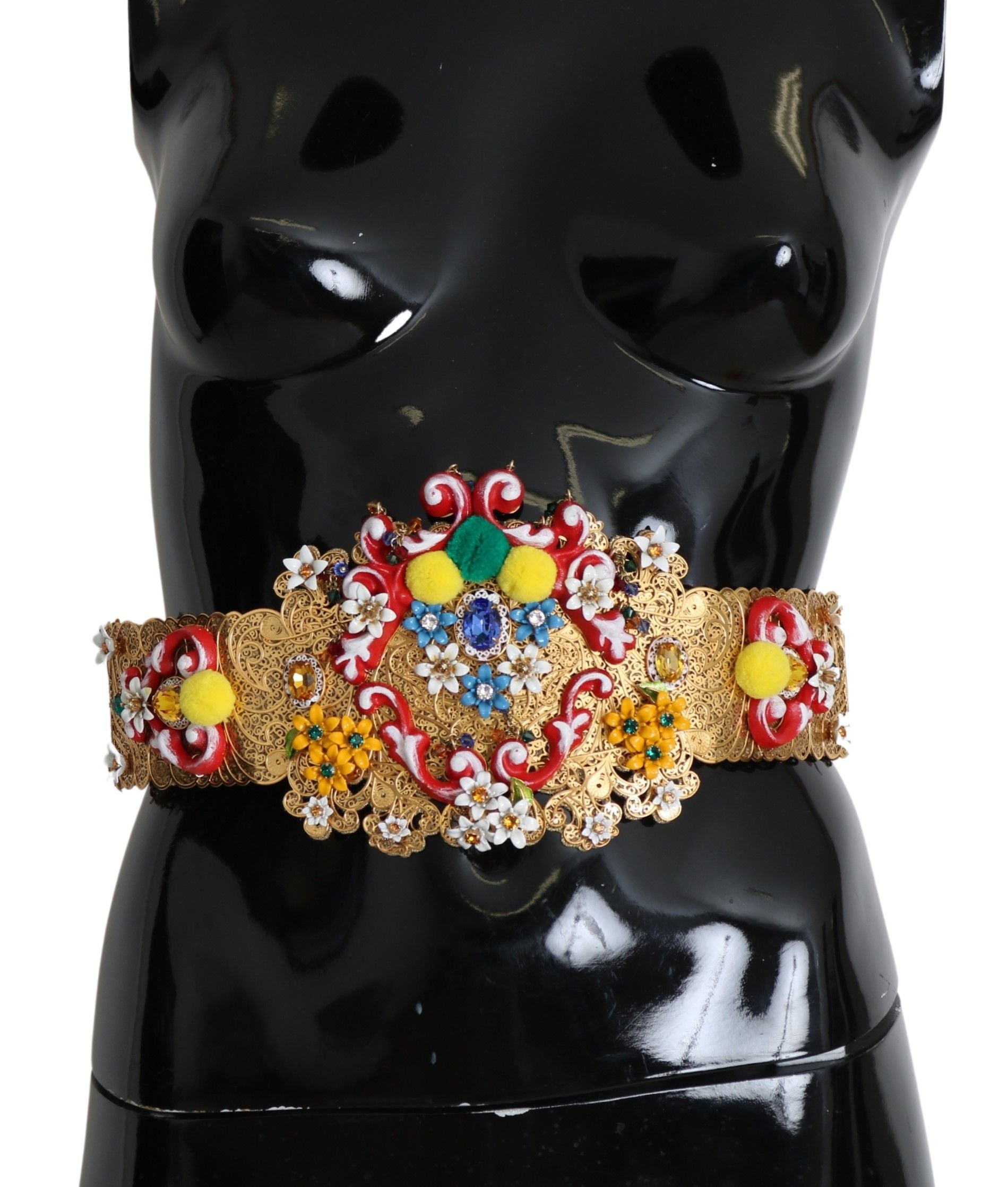 Dolce & Gabbana Gold-Tone Floral Crystal Waist Belt - Luksusmuotia Dolce & Gabbana - Tutustu YVES JAVANNI® 