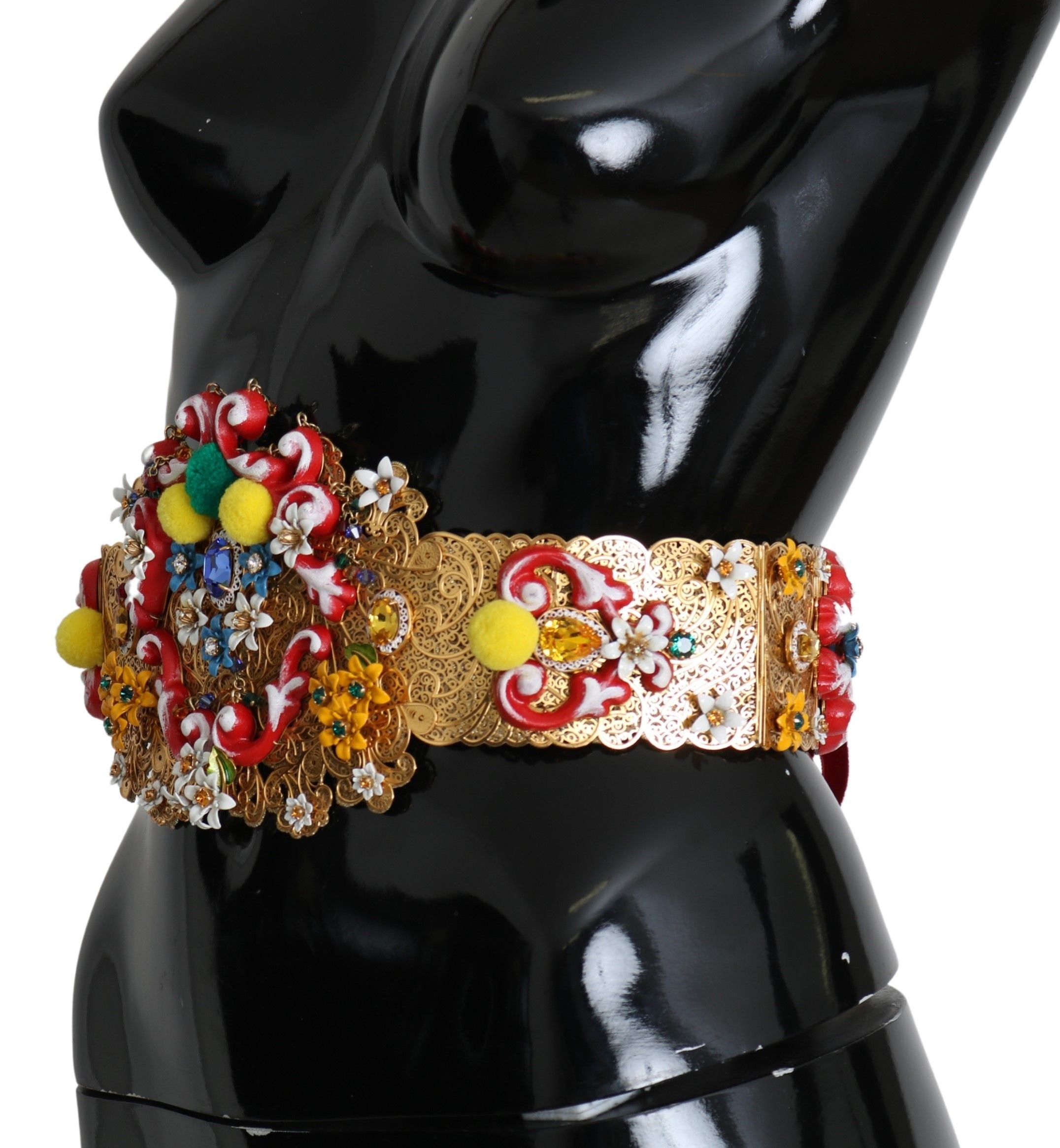 Dolce & Gabbana Gold-Tone Floral Crystal Waist Belt - Luksuslaukut ja asusteet Dolce & Gabbana - Tutustu YVES JAVANNI® 