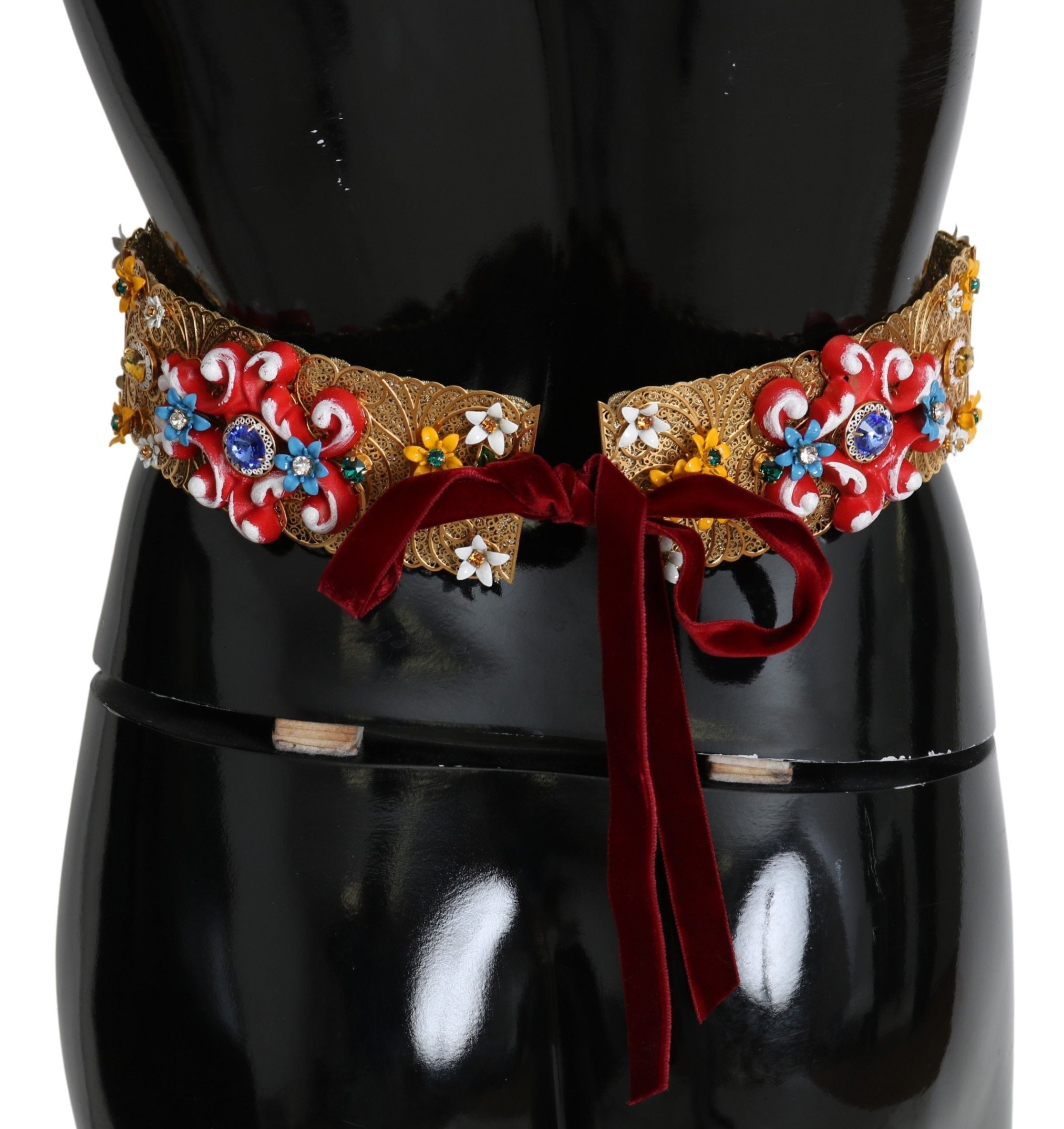 Dolce & Gabbana Golden Floral Crystal Embellished Waist Belt - Luksuslaukut ja asusteet Dolce & Gabbana - Tutustu YVES JAVANNI® 