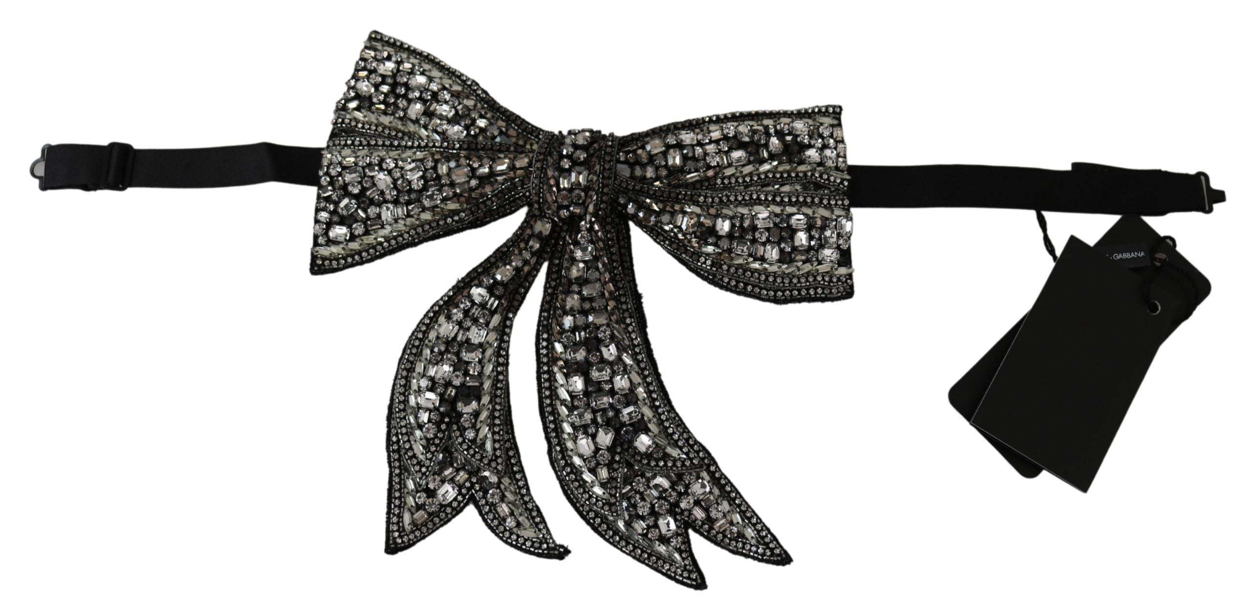 Dolce & Gabbana Silver-Tone Silk Crystal Bow Tie - Luksuslaukut ja asusteet Dolce & Gabbana - Tutustu YVES JAVANNI® 