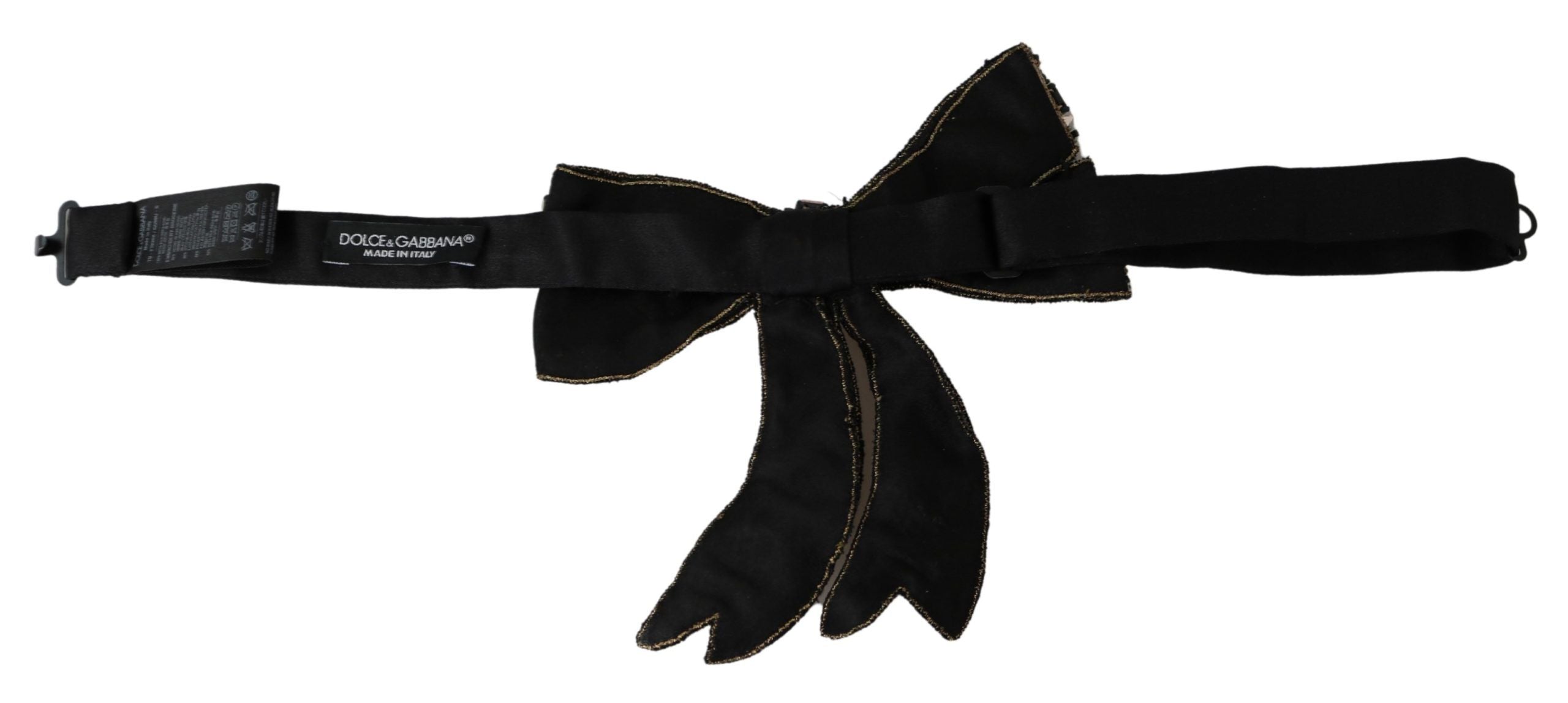 Dolce & Gabbana Elegant Silk Rhinestone Bow Tie - Luksusmuotia Dolce & Gabbana - Tutustu YVES JAVANNI® 