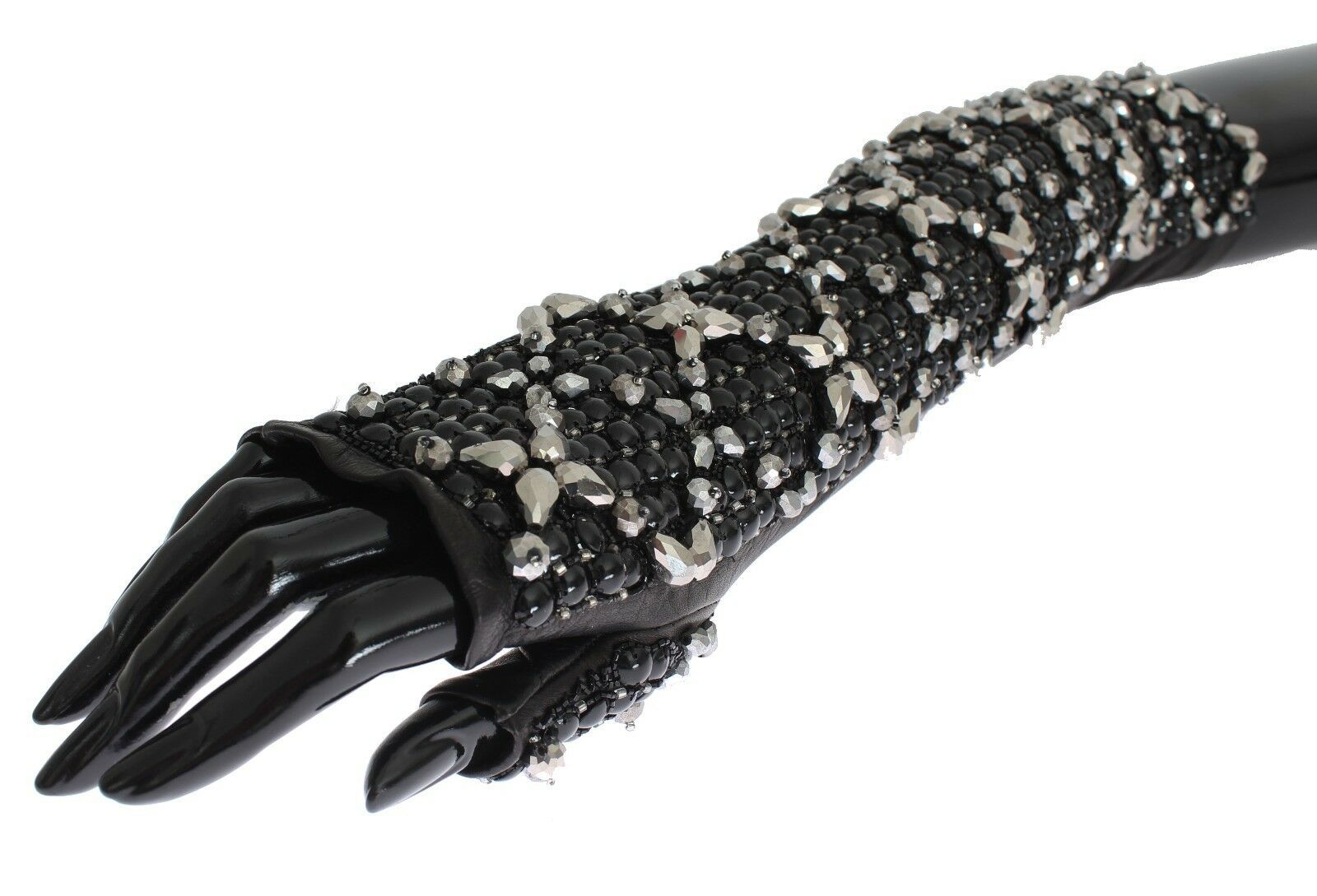 Dolce & Gabbana Elegant Crystal Beaded Leather Gloves - Luksusmuotia Dolce & Gabbana - Tutustu YVES JAVANNI® 