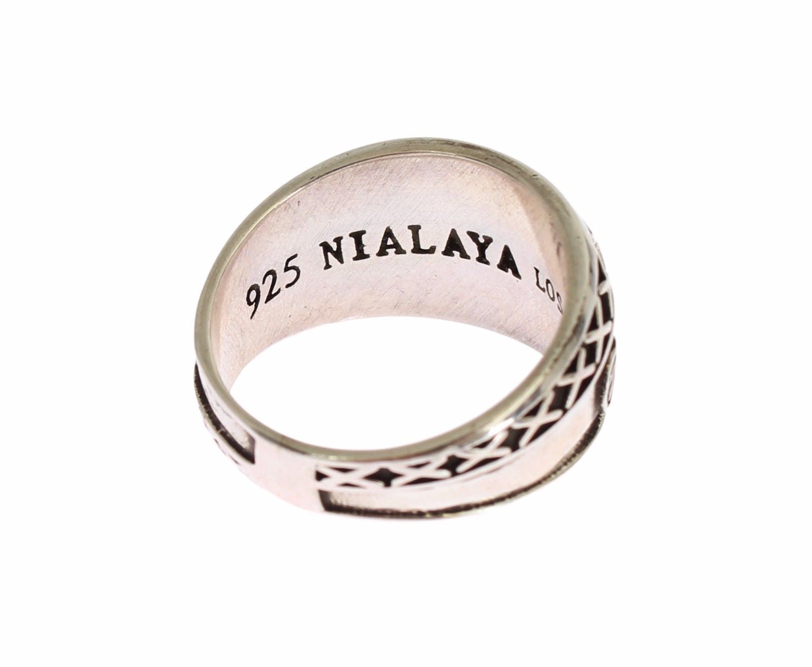 Nialaya Elegant Silver Band with Black Accents - Luksusmuotia Nialaya - Tutustu YVES JAVANNI® 