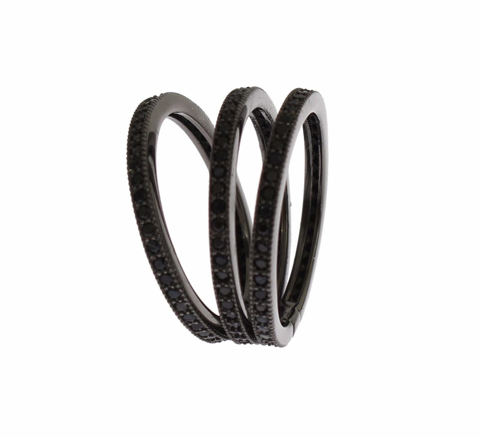 Nialaya Elegant Black Rhodium Silver Crystal Ring - Luksusmuotia Nialaya - Tutustu YVES JAVANNI® 