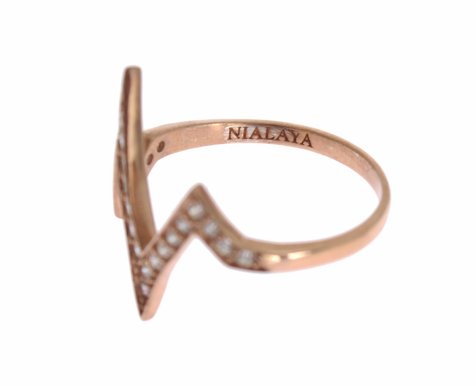 Nialaya Elegant Pink Crystal Encrusted Silver Ring - Luksuslaukut ja asusteet Nialaya - Tutustu YVES JAVANNI® 