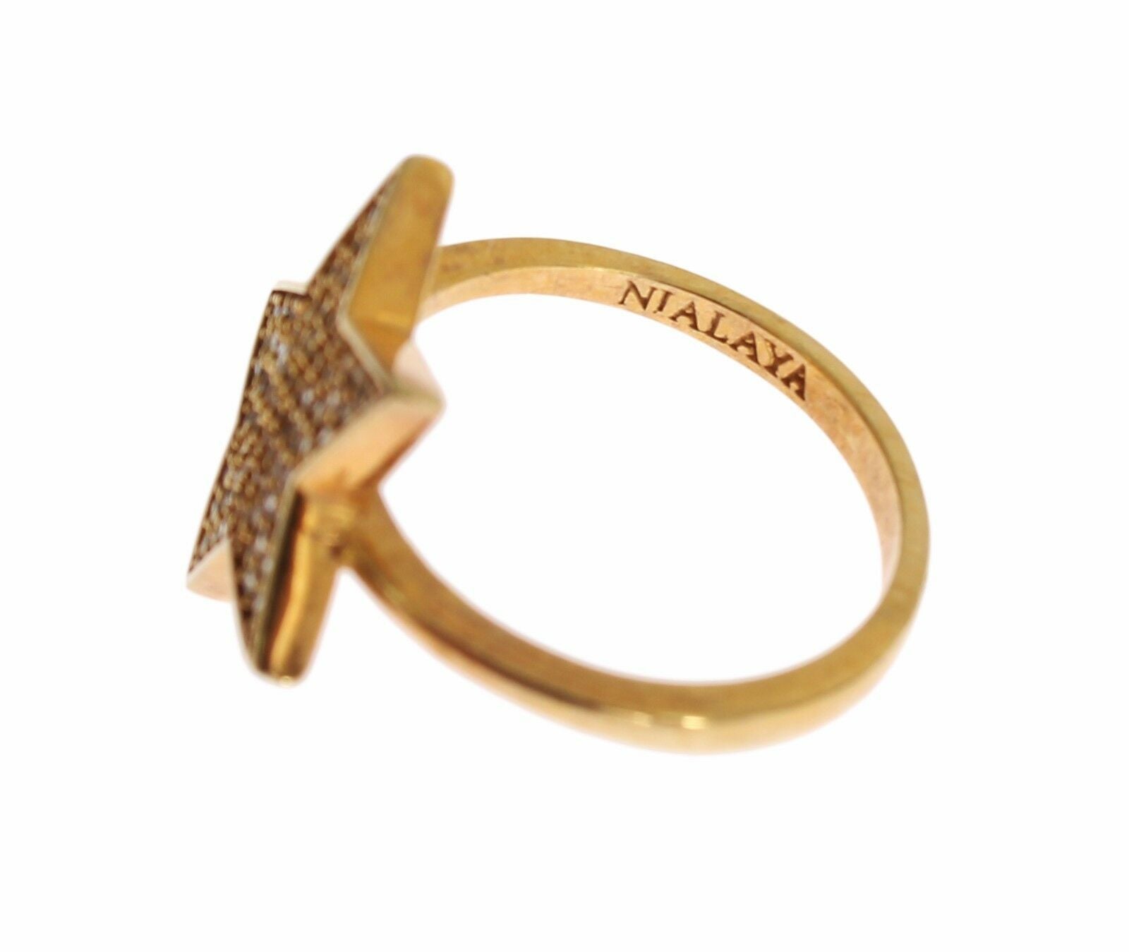 Nialaya Elegant Gold-Plated Sterling Silver Ring with CZ Crystals - Luksusmuotia Nialaya - Tutustu YVES JAVANNI® 