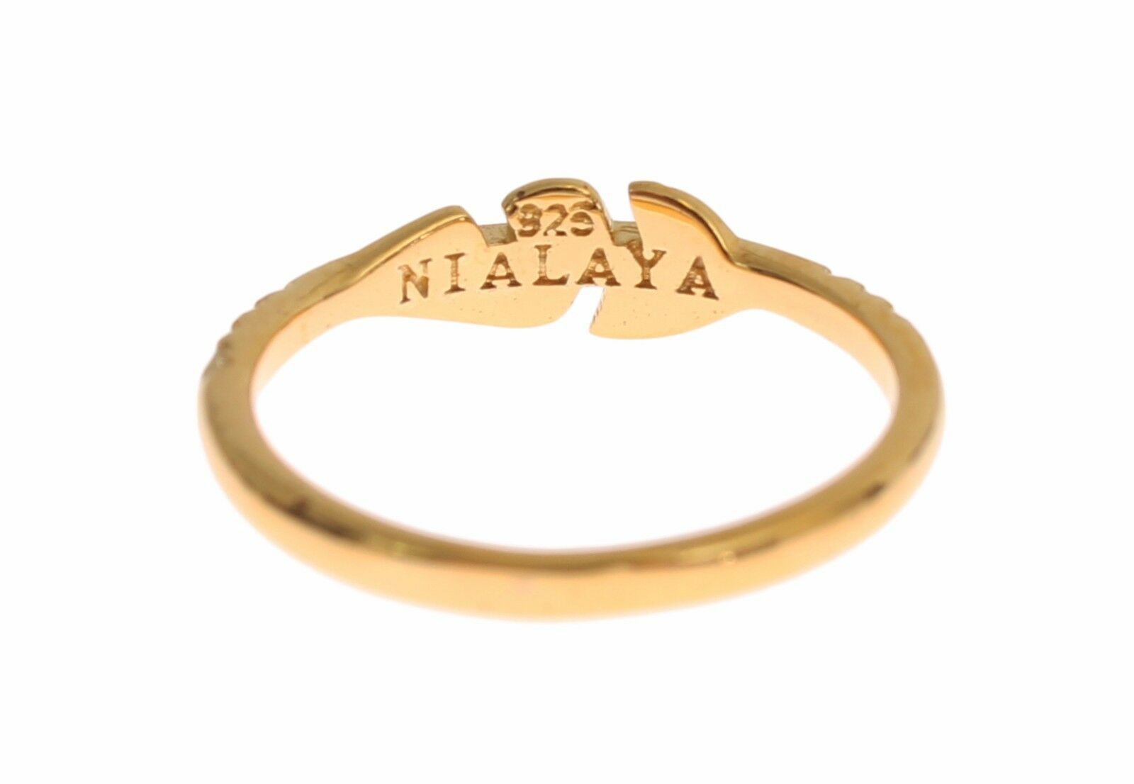 Nialaya Elegant Gold Plated Sterling Silver CZ Ring - Luksuslaukut ja asusteet Nialaya - Tutustu YVES JAVANNI® 