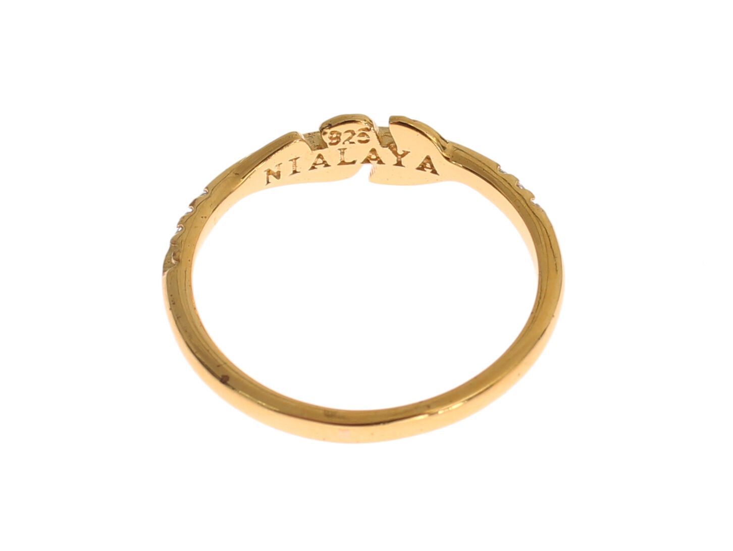 Nialaya Elegant Gold Plated Sterling Silver CZ Ring - Luksuslaukut ja asusteet Nialaya - Tutustu YVES JAVANNI® 