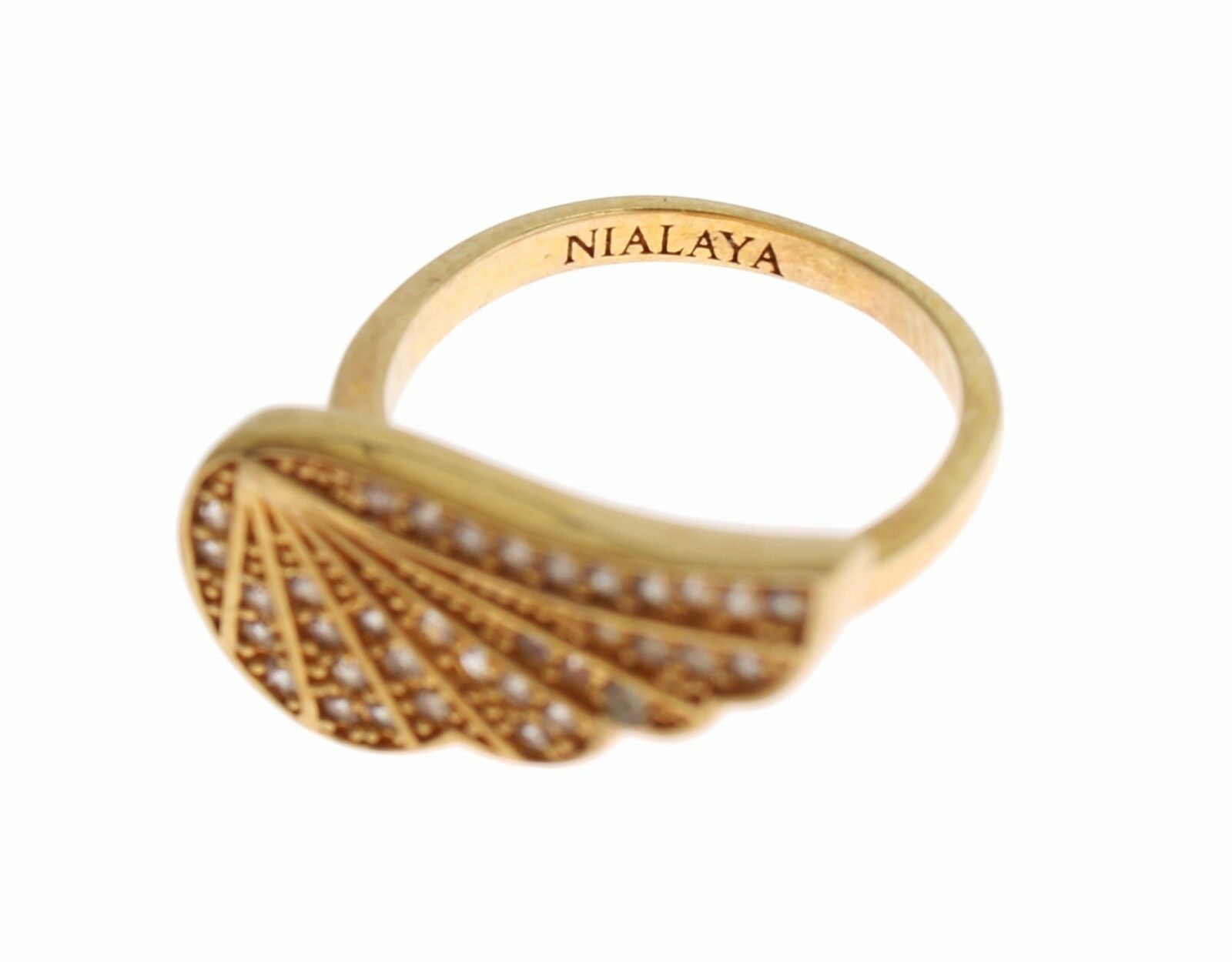 Nialaya Glamorous Gold Plated Crystal Ring - Luksusmuotia Nialaya - Tutustu YVES JAVANNI® 