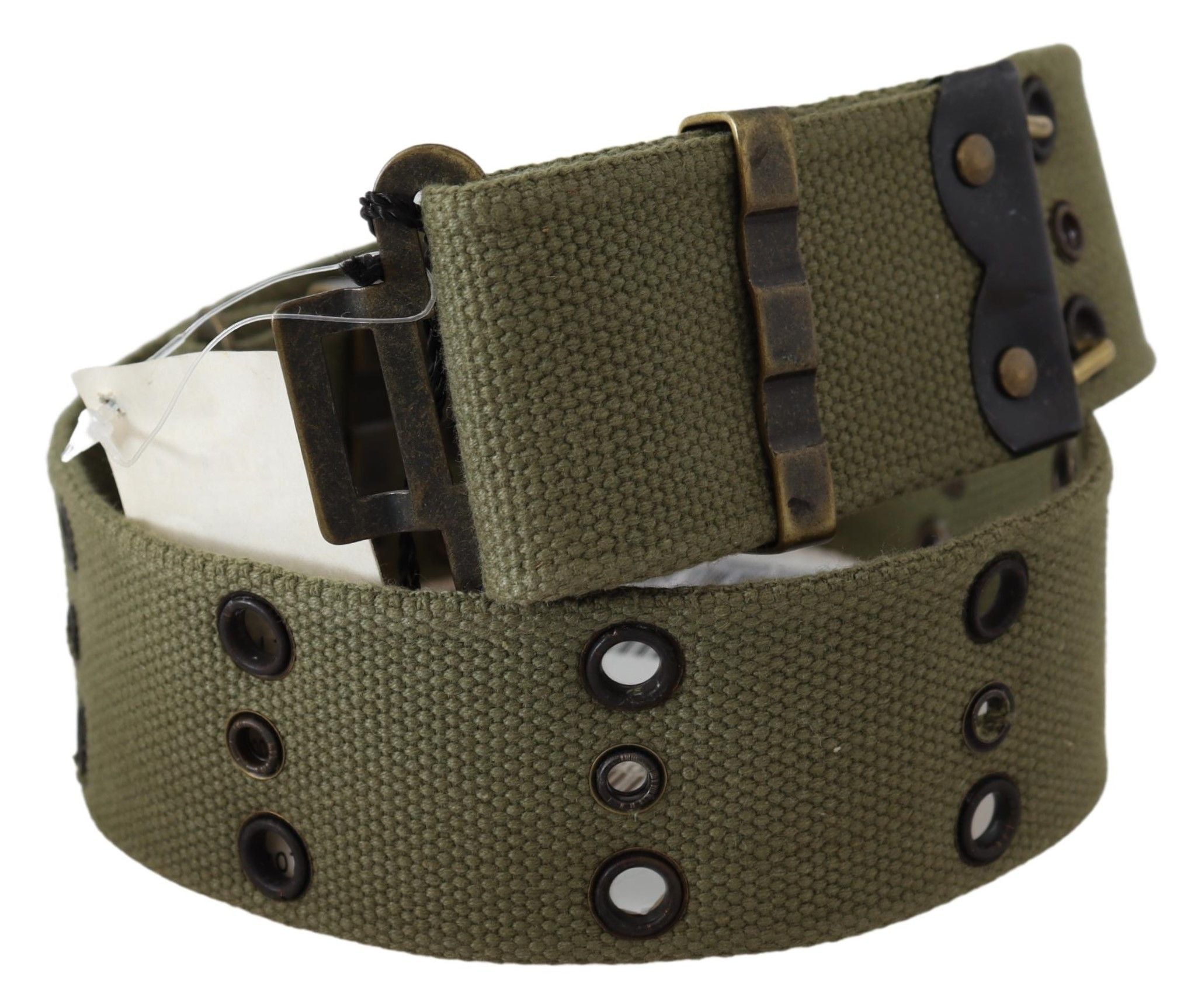 Ermanno Scervino Chic Army Green Cotton Waist Belt - Luksusmuotia Ermanno Scervino - Tutustu YVES JAVANNI® 