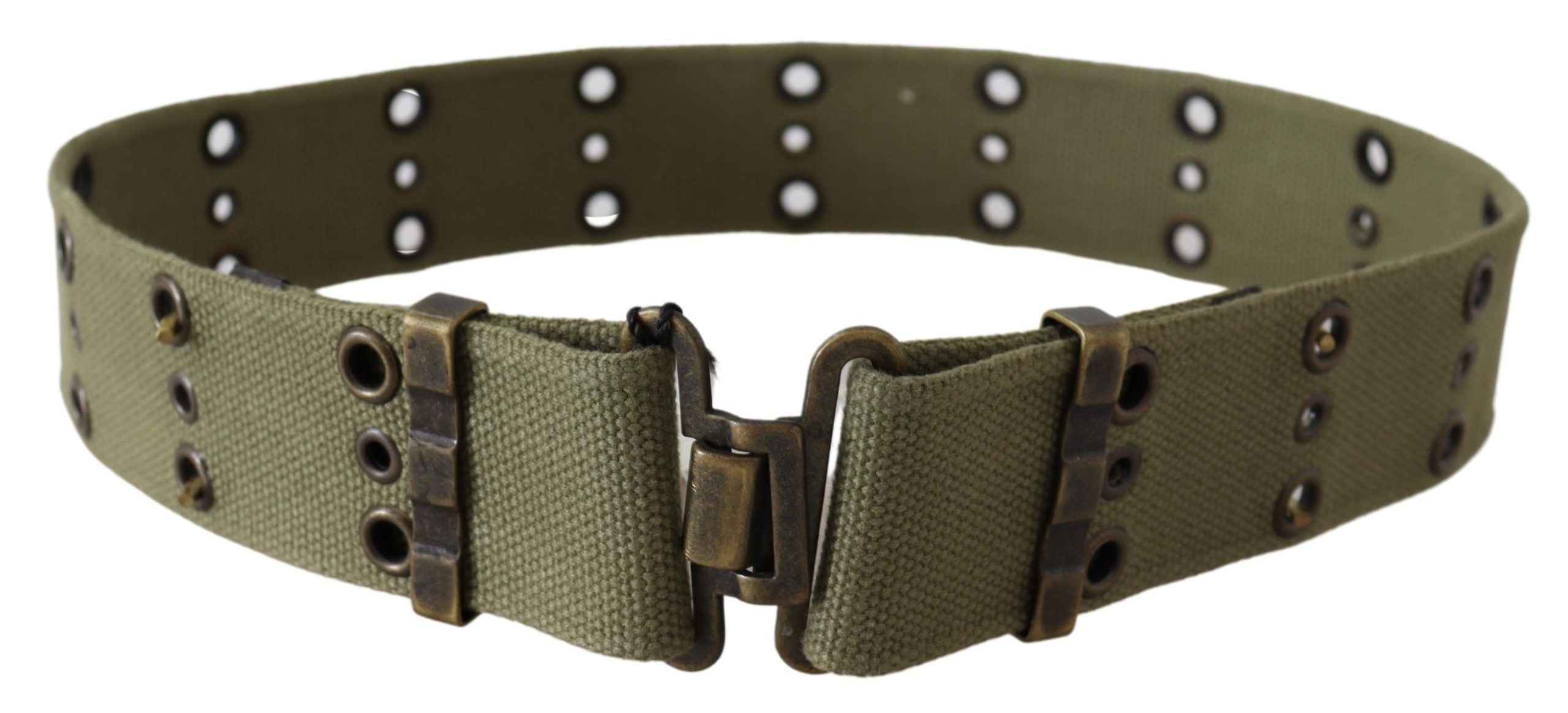 Ermanno Scervino Chic Army Green Cotton Waist Belt - Luksusmuotia Ermanno Scervino - Tutustu YVES JAVANNI® 