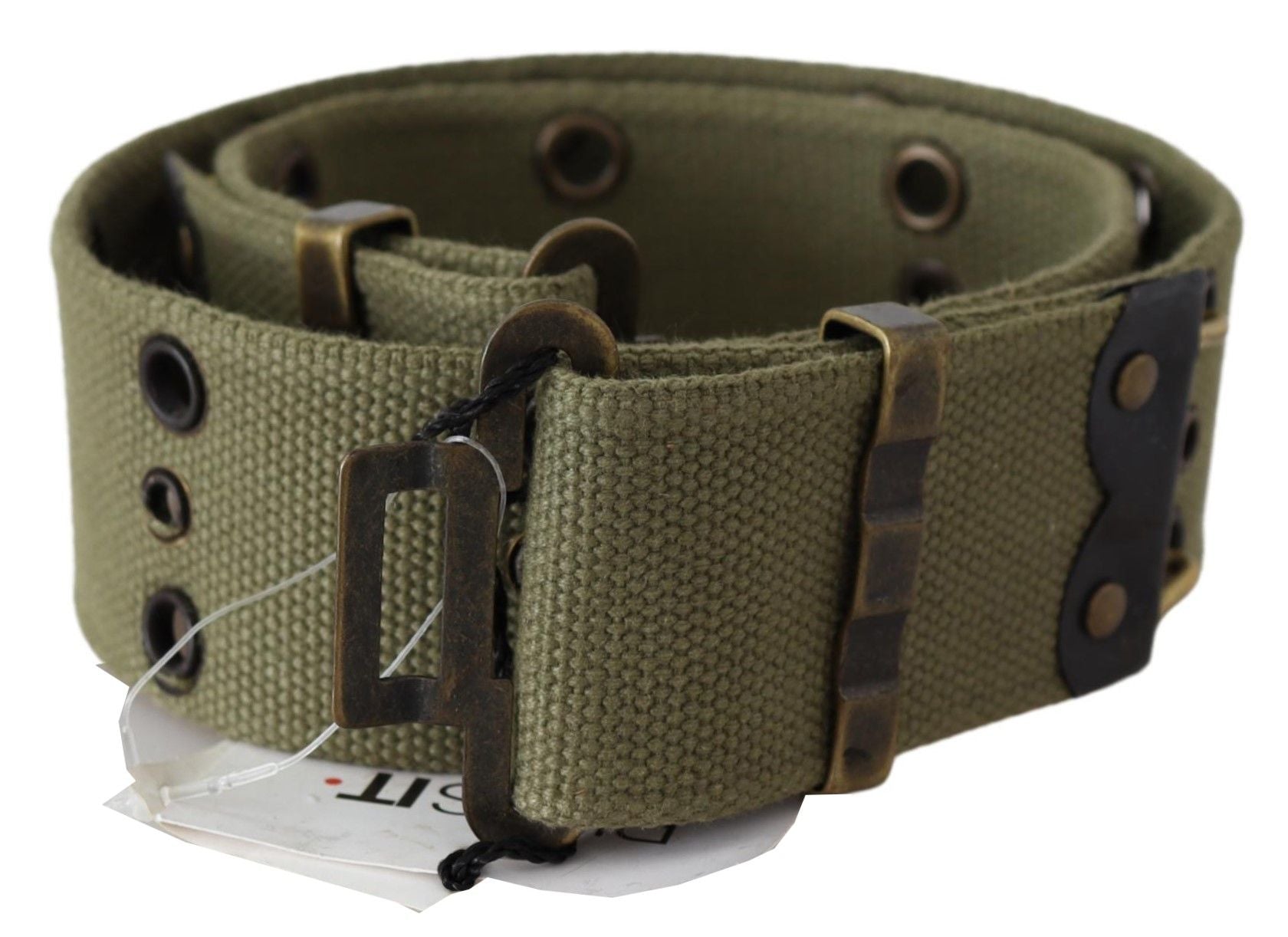 Ermanno Scervino Chic Army Green Cotton Waist Belt - Luksusmuotia Ermanno Scervino - Tutustu YVES JAVANNI® 