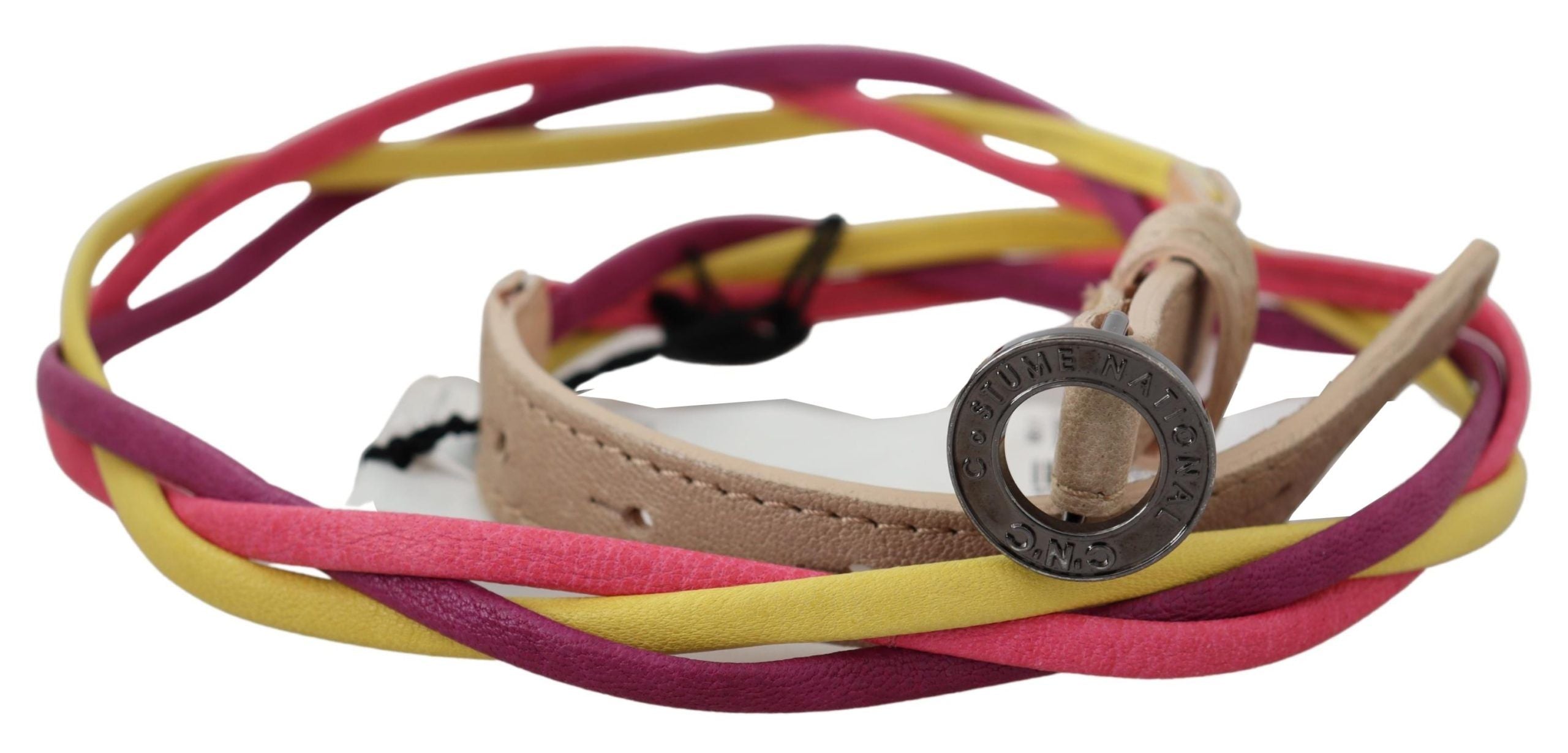 Costume National Multicolor Twisted Faux Leather Belt - Luksusmuotia Costume National - Tutustu YVES JAVANNI® 