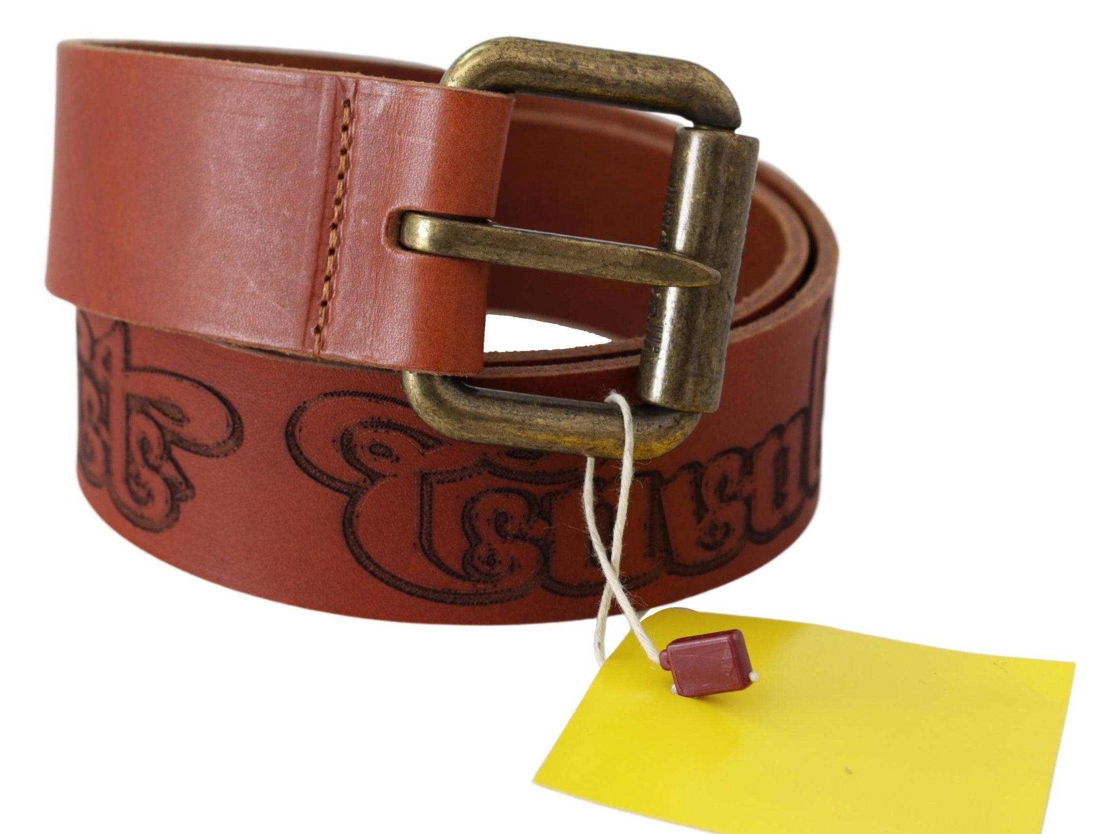 Just Cavalli Chic Brown Leather Logo Waist Belt - Luksusmuotia Just Cavalli - Tutustu YVES JAVANNI® 