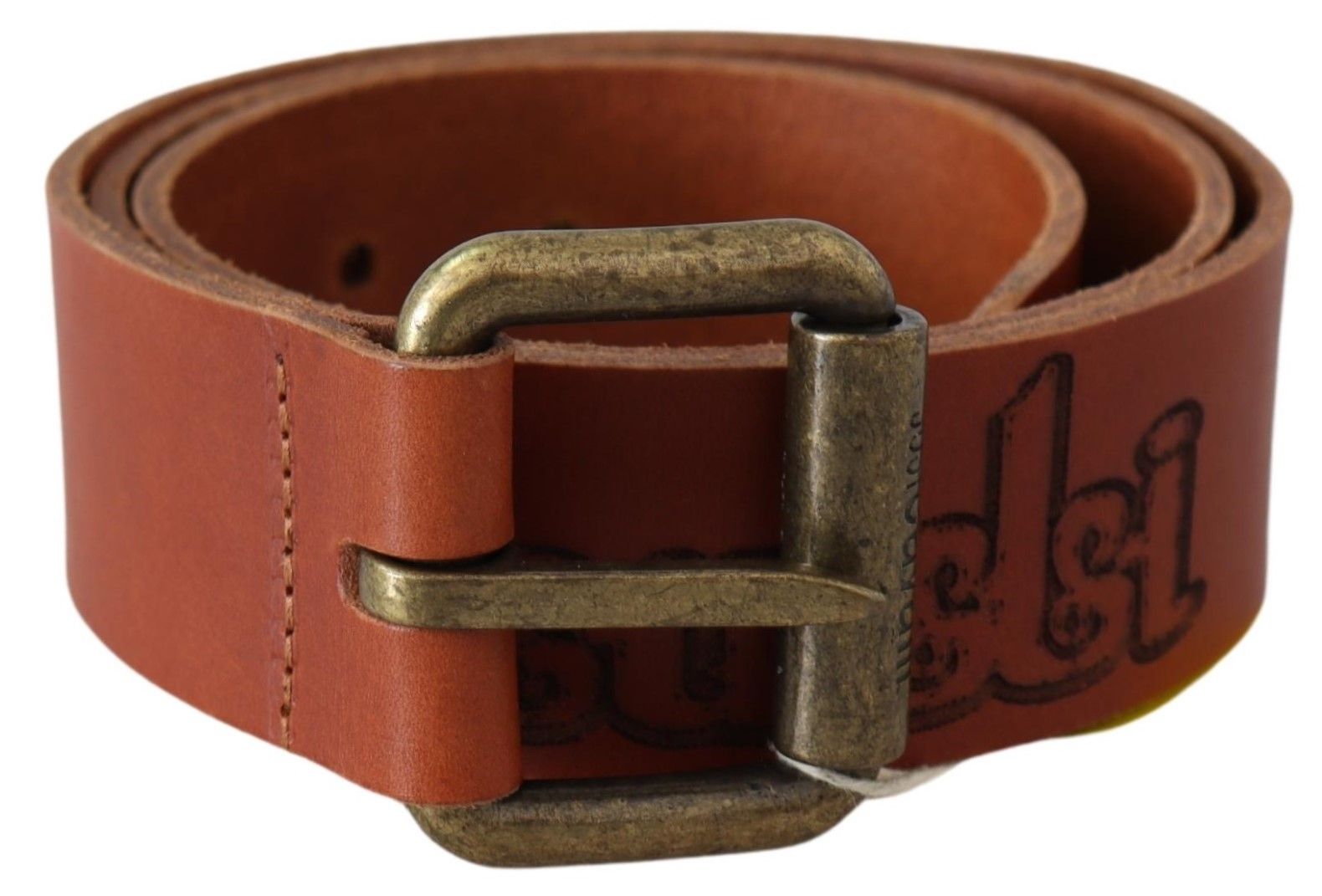 Just Cavalli Chic Brown Leather Logo Waist Belt - Luksusmuotia Just Cavalli - Tutustu YVES JAVANNI® 