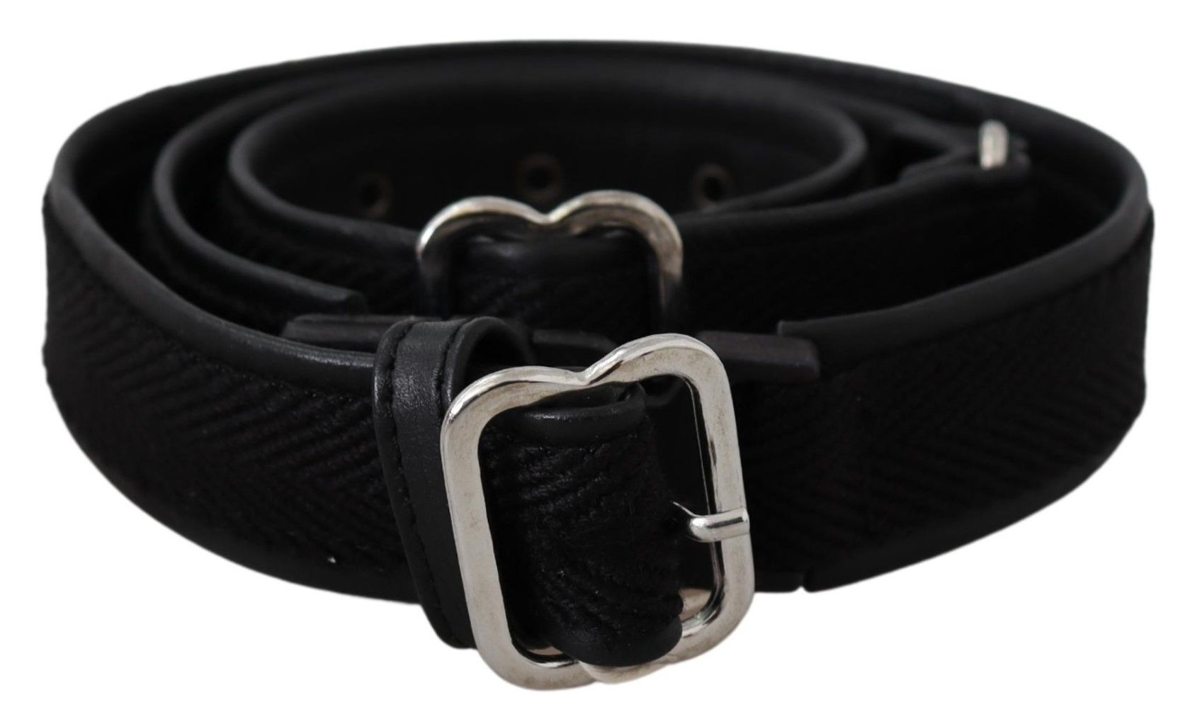 GF Ferre Chic Black Leather Waist Belt with Chrome Buckle - Luksusmuotia GF Ferre - Tutustu YVES JAVANNI® 