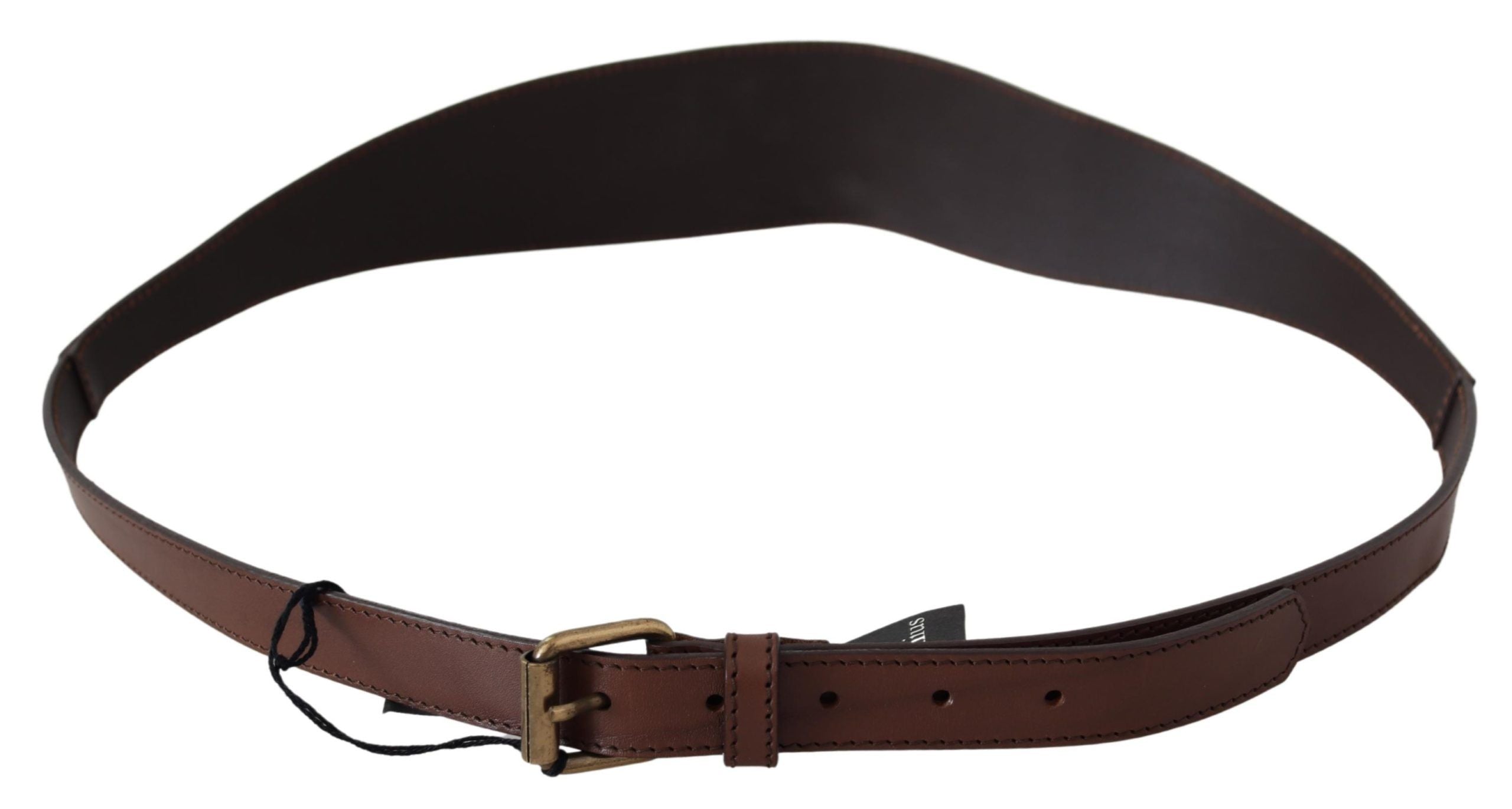 PLEIN SUD Chic Dark Brown Leather Fashion Belt - Luksusmuotia PLEIN SUD - Tutustu YVES JAVANNI® 