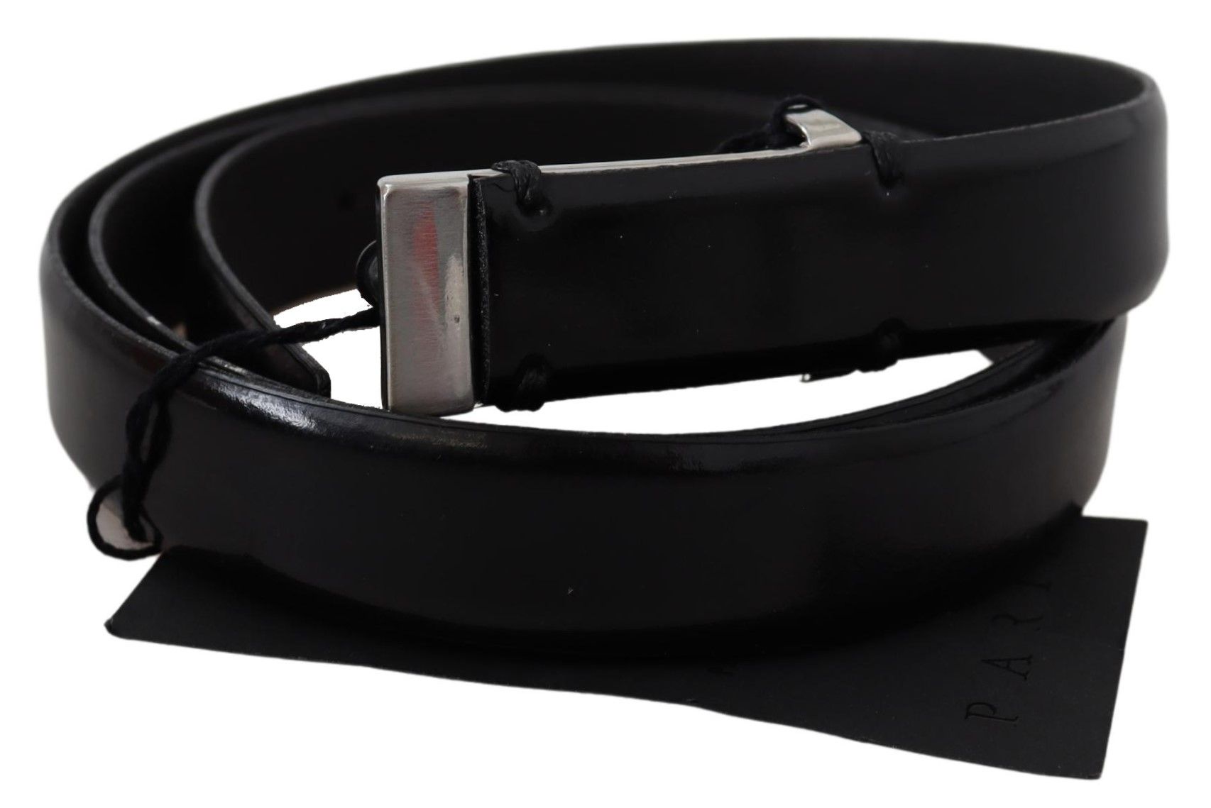 PLEIN SUD Elegant Black Leather Waist Belt - Luksuslaukut ja asusteet PLEIN SUD - Tutustu YVES JAVANNI® 