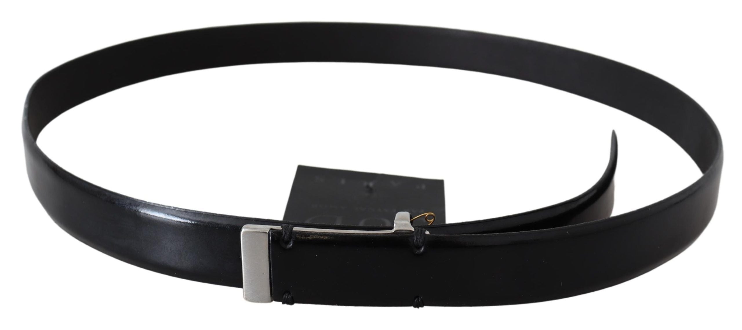 PLEIN SUD Elegant Black Leather Waist Belt - Luksusmuotia PLEIN SUD - Tutustu YVES JAVANNI® 