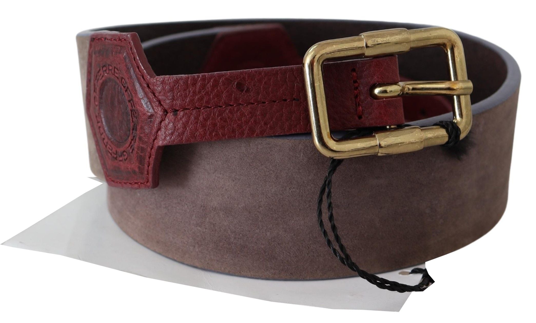 GF Ferre Elegant Brown Leather Belt with Gold Buckle - Luksusmuotia GF Ferre - Tutustu YVES JAVANNI® 