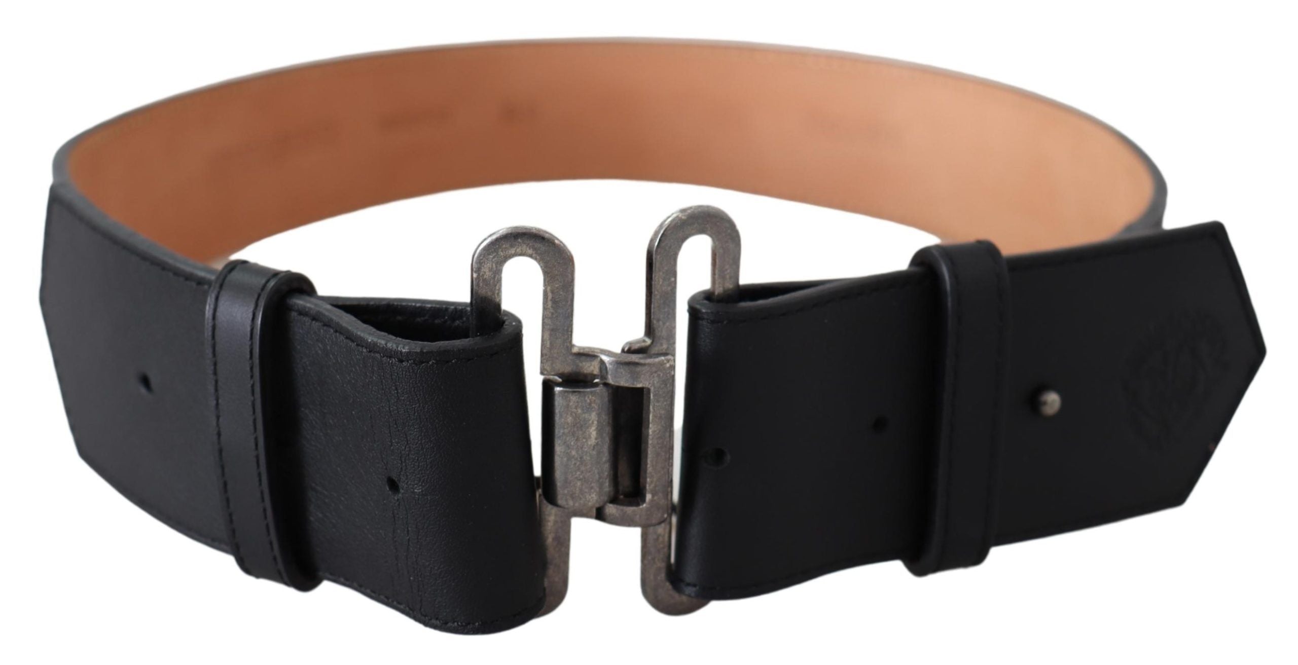 Ermanno Scervino Chic Leather Adjustable Black Belt - Luksusmuotia Ermanno Scervino - Tutustu YVES JAVANNI® 