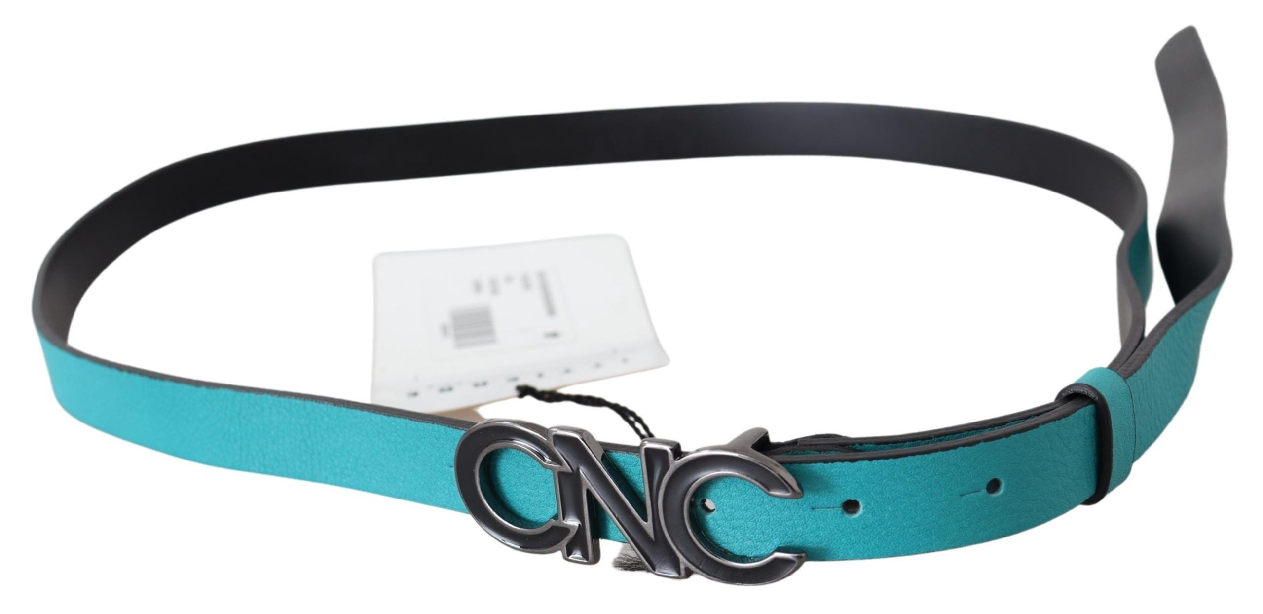 Costume National Chic Blue Green Leather Fashion Belt - Luksusmuotia Costume National - Tutustu YVES JAVANNI® 