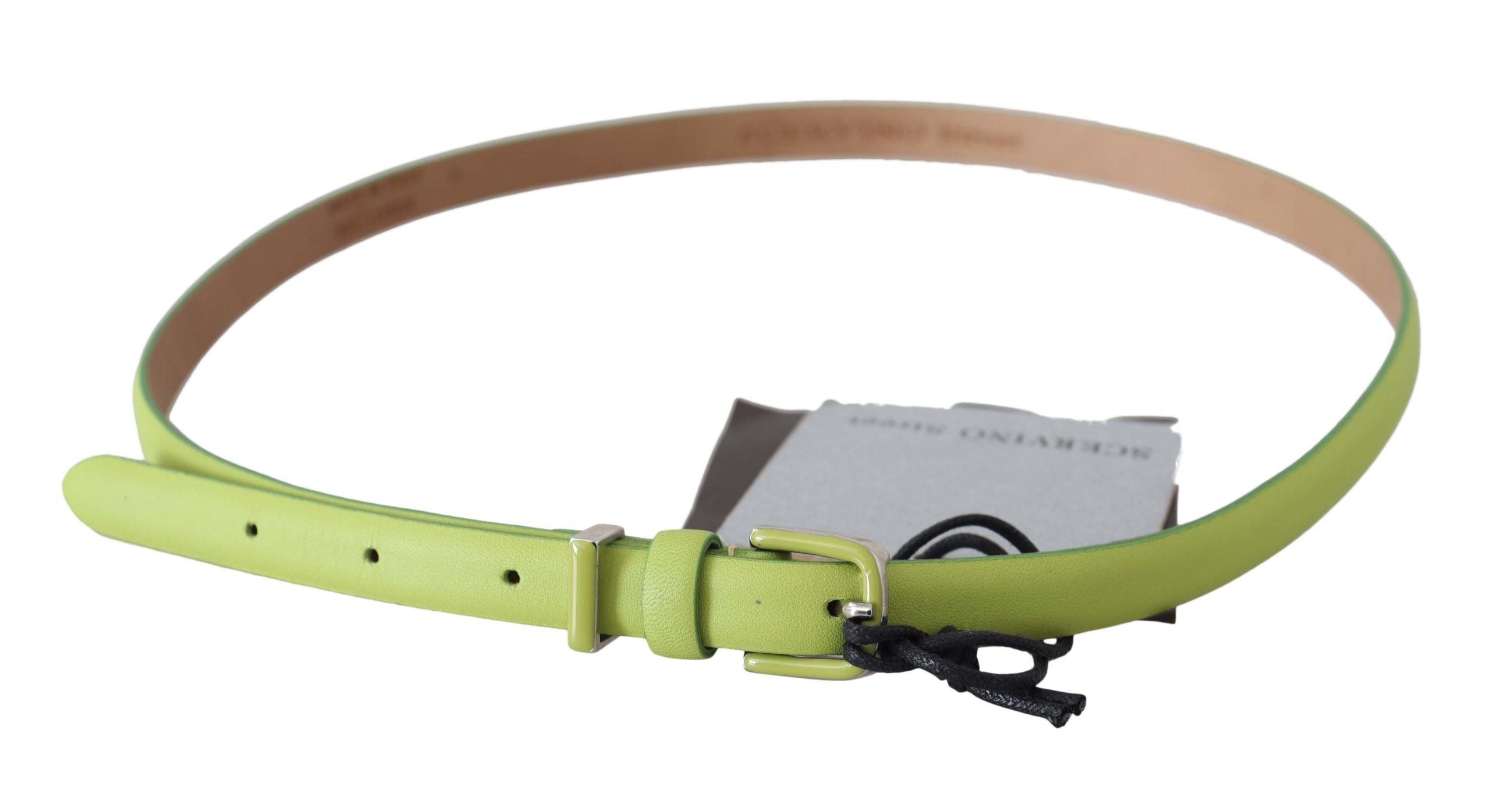 Scervino Street Classic Green Leather Belt with Silver-Tone Hardware - Luksusmuotia Scervino Street - Tutustu YVES JAVANNI® 