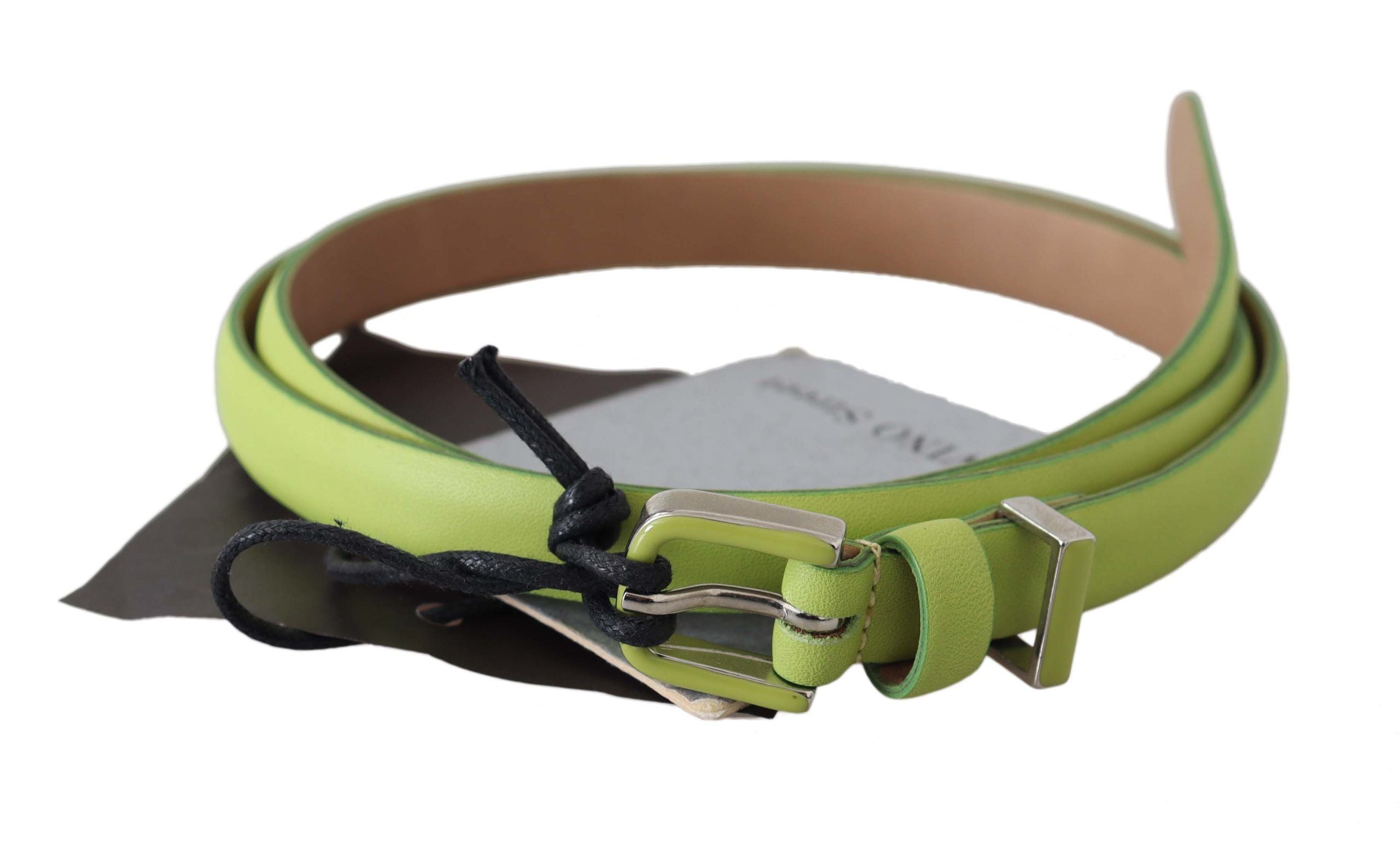 Scervino Street Classic Green Leather Belt with Silver-Tone Hardware - Luksuslaukut ja asusteet Scervino Street - Tutustu YVES JAVANNI® 