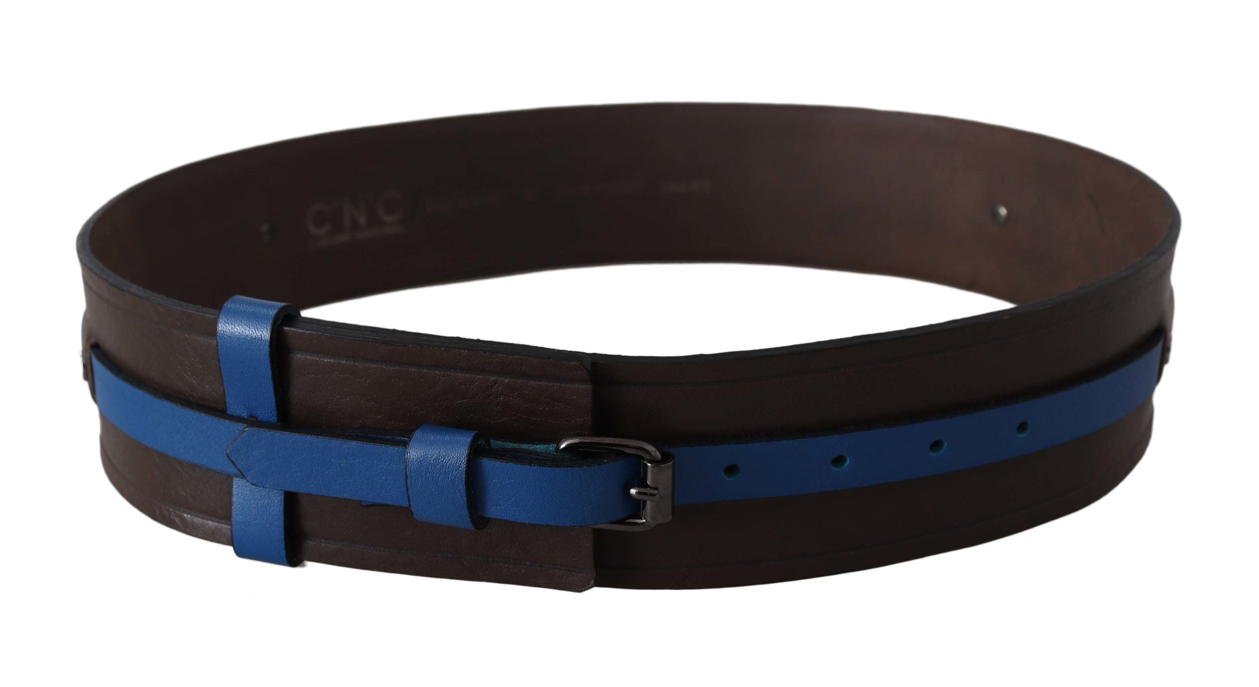 Costume National Elegant Brown Leather Belt with Blue Lining - Luksuslaukut ja asusteet Costume National - Tutustu YVES JAVANNI® 