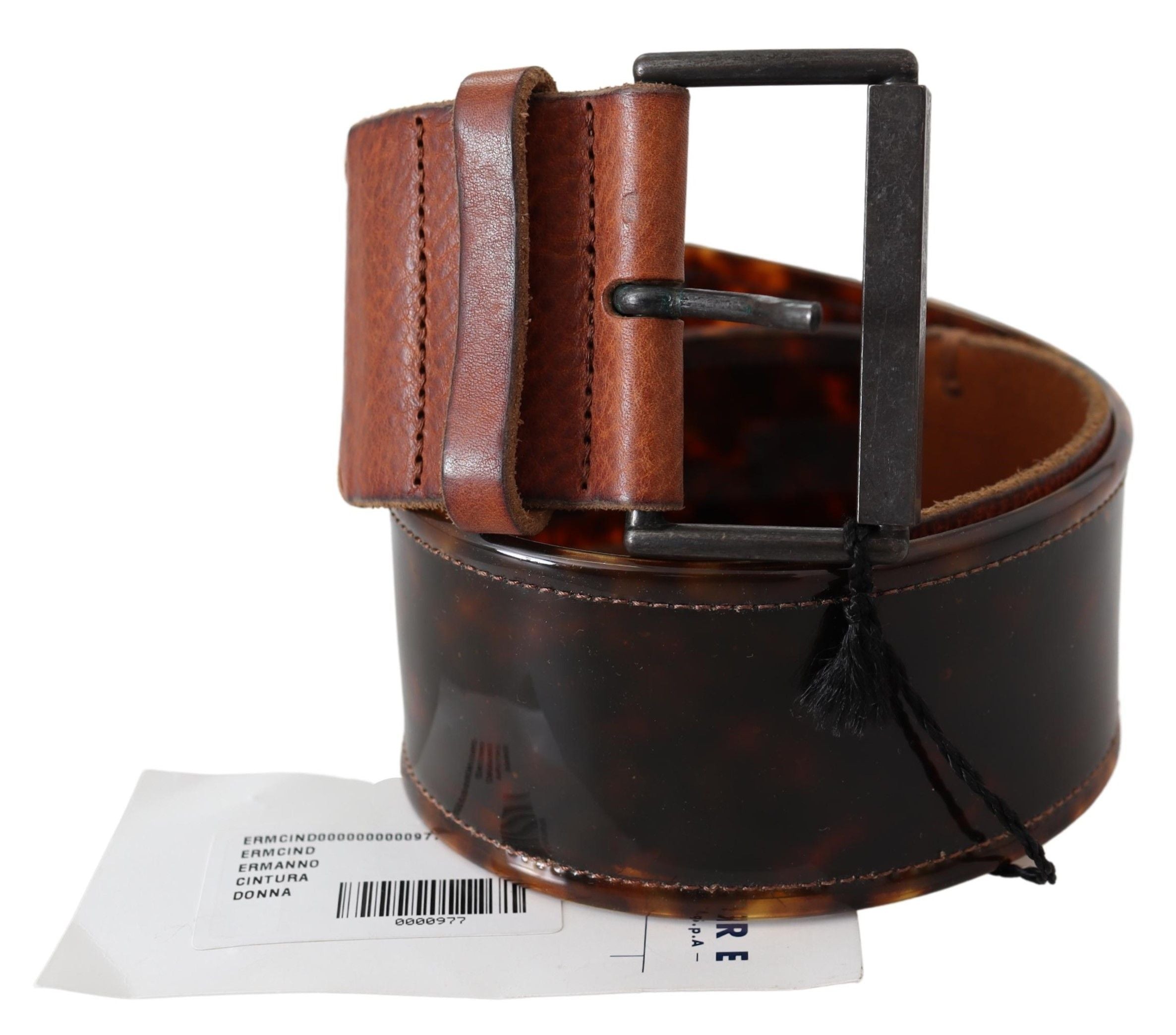 Ermanno Scervino Elegant Dark Brown Leather Belt with Vintage Buckle - Luksusmuotia Ermanno Scervino - Tutustu YVES JAVANNI® 