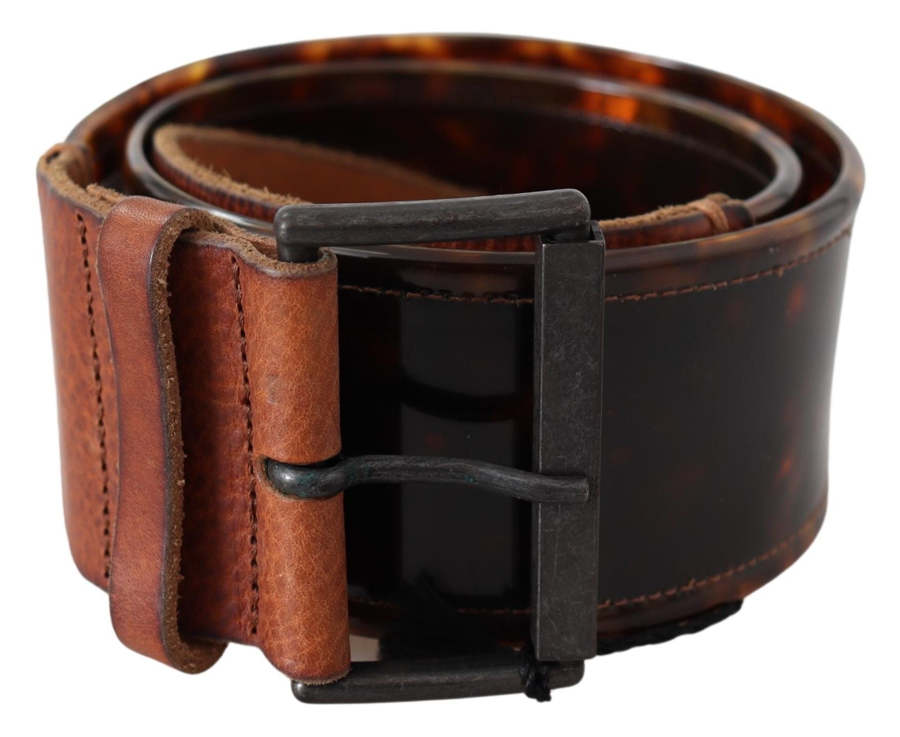 Ermanno Scervino Elegant Dark Brown Leather Belt with Vintage Buckle - Luksusmuotia Ermanno Scervino - Tutustu YVES JAVANNI® 