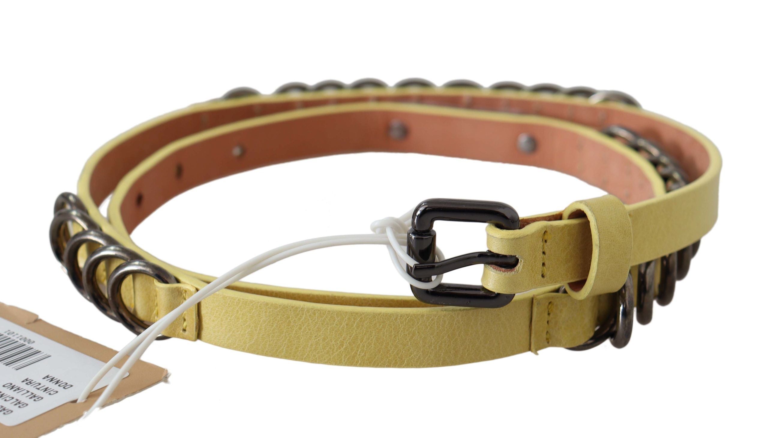 John Galliano Chic Yellow Leather Skinny Belt - Luksuslaukut ja asusteet John Galliano - Tutustu YVES JAVANNI® 