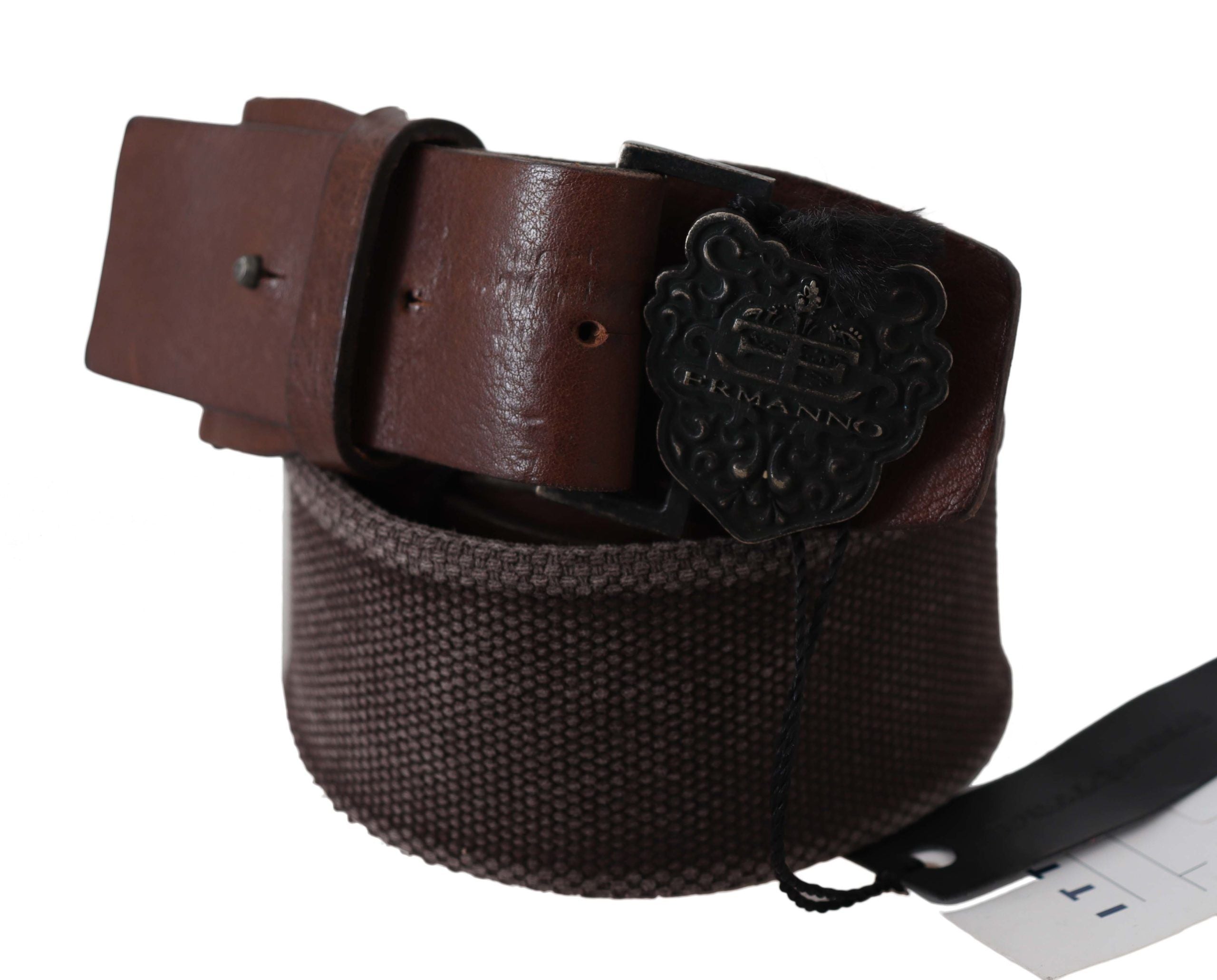 Ermanno Scervino Classic Dark Brown Leather Belt with Logo Buckle - Luksusmuotia Ermanno Scervino - Tutustu YVES JAVANNI® 